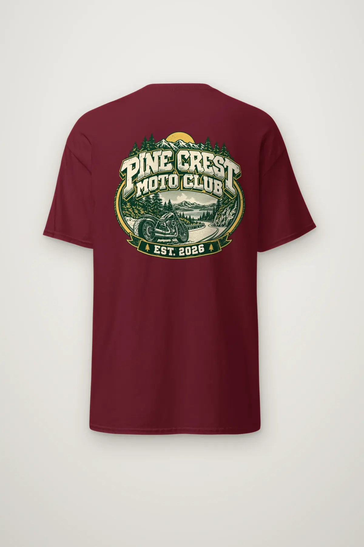 "Pine Crest Moto Club" Heavyweight Unisex Crewneck T-shirt