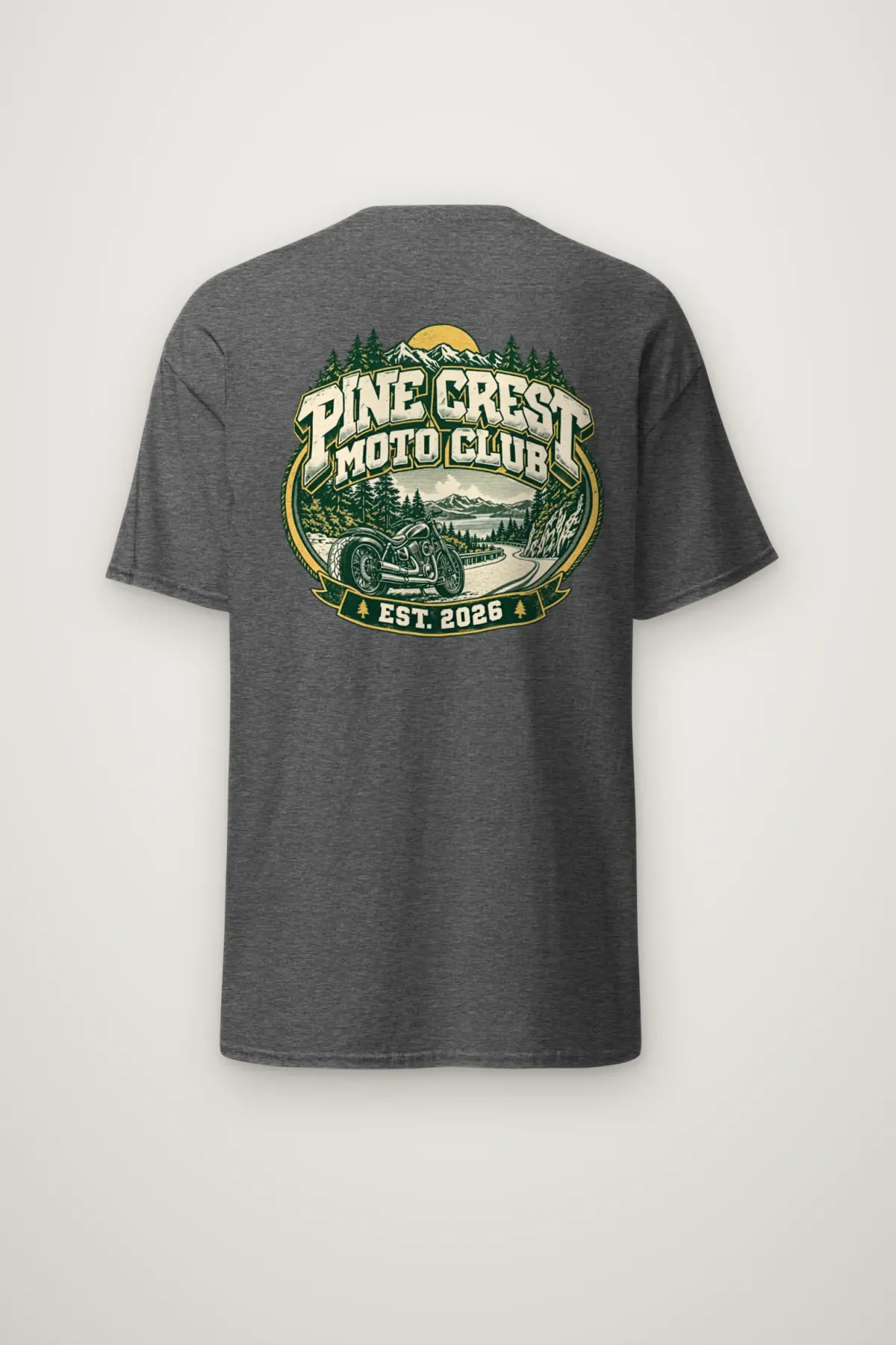 "Pine Crest Moto Club" Heavyweight Unisex Crewneck T-shirt