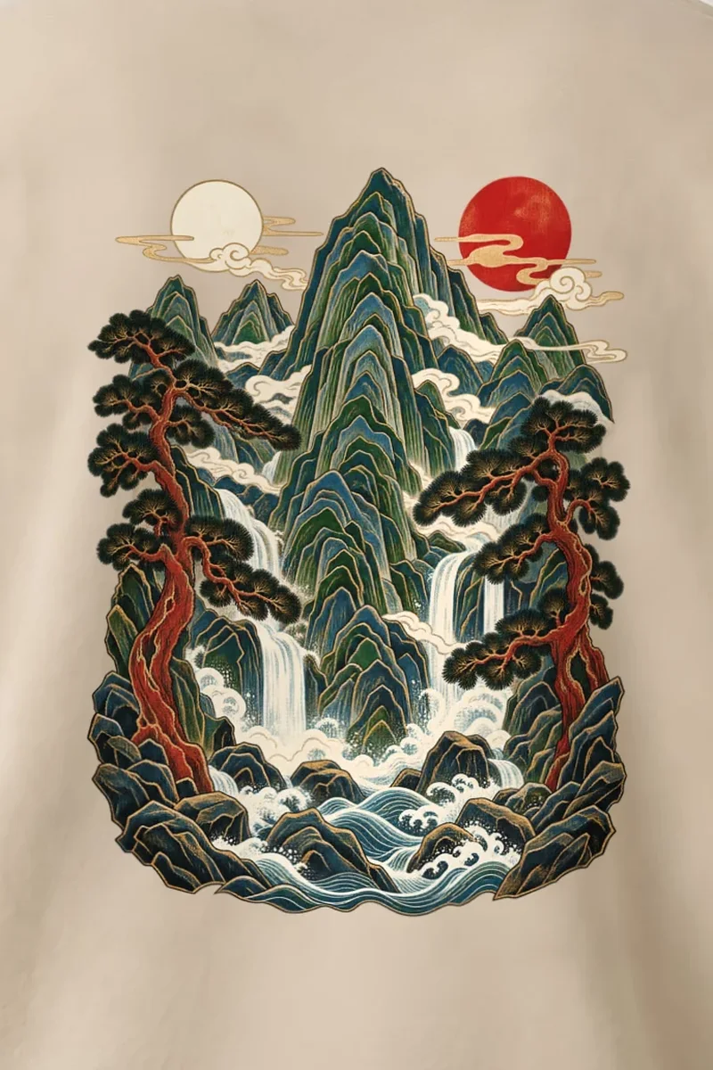 "Pinefall Sunscape" Heavy Blend Unisex Crewneck Sweatshirt