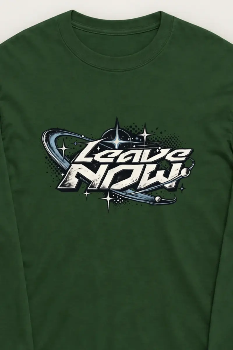 "Planetary Ring Typography" Unisex Longsleeve T-shirt