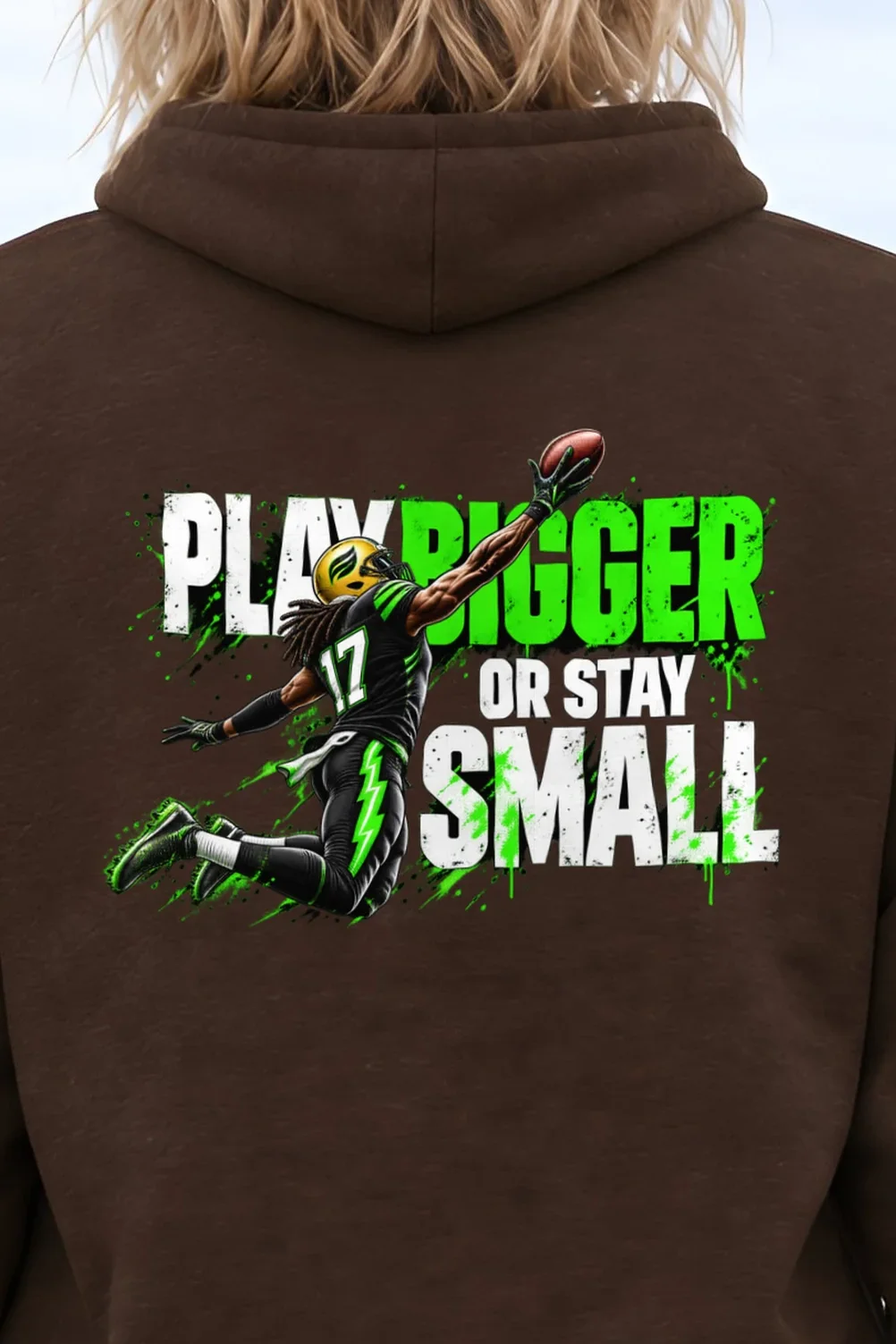 "Play Bigger" 1 Pullover Hoodie - the graphic up close