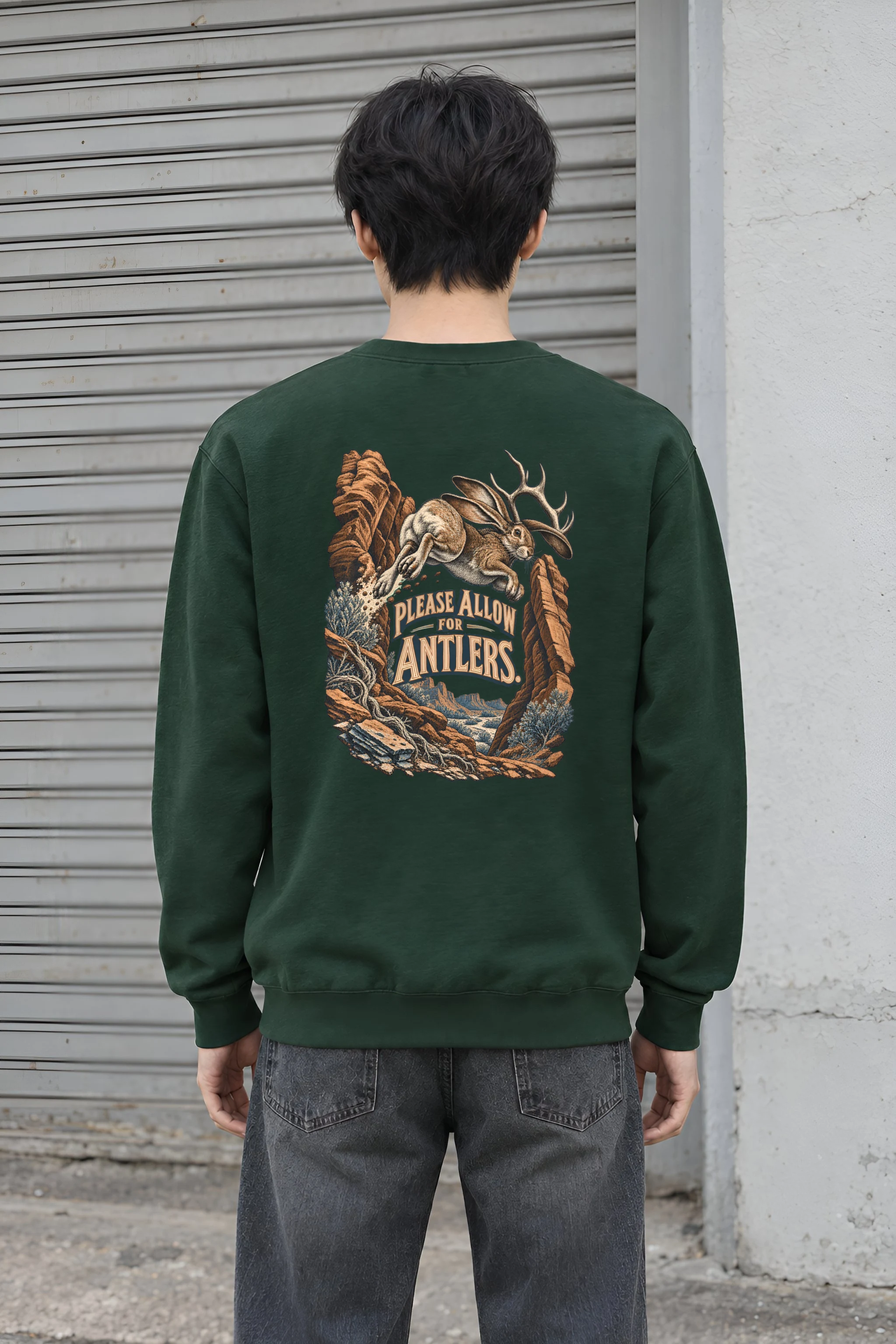 "Please Allow for Antlers" Heavy Blend Unisex Crewneck Sweatshirt
