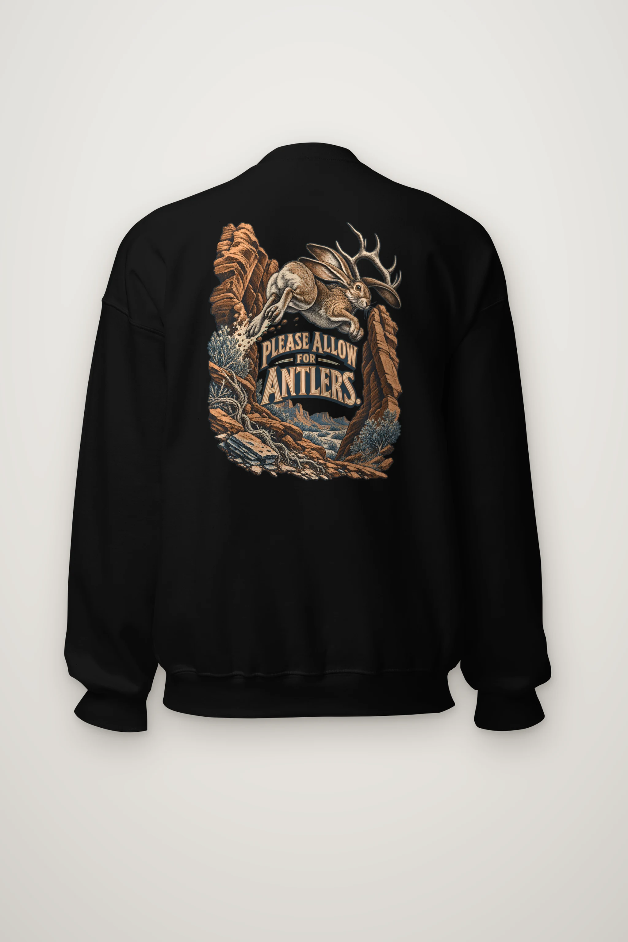 "Please Allow for Antlers" Heavy Blend Unisex Crewneck Sweatshirt