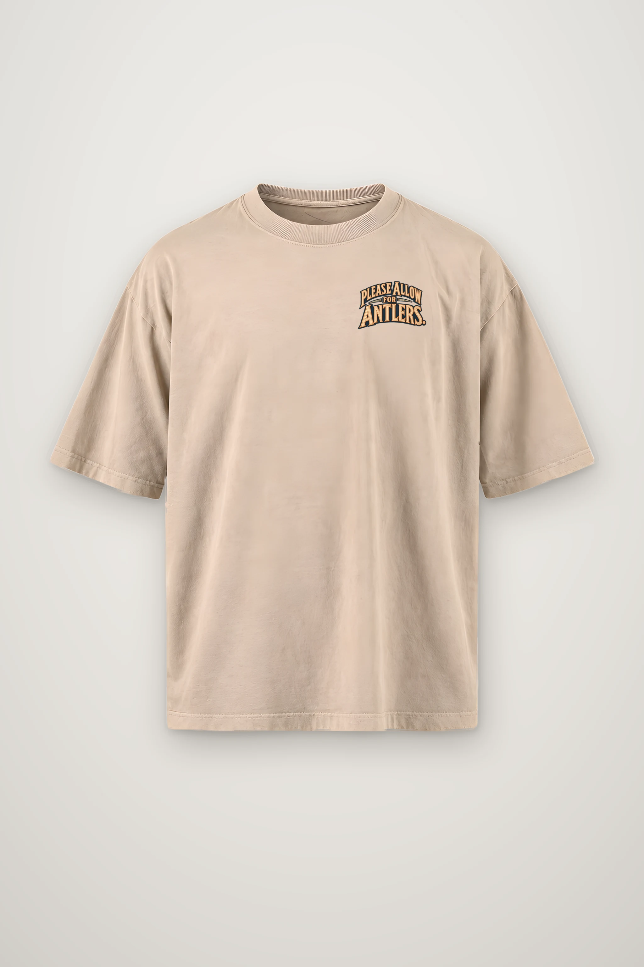 "Please Allow for Antlers" Men's Oversized Heavyweight Crewneck T-Shirt