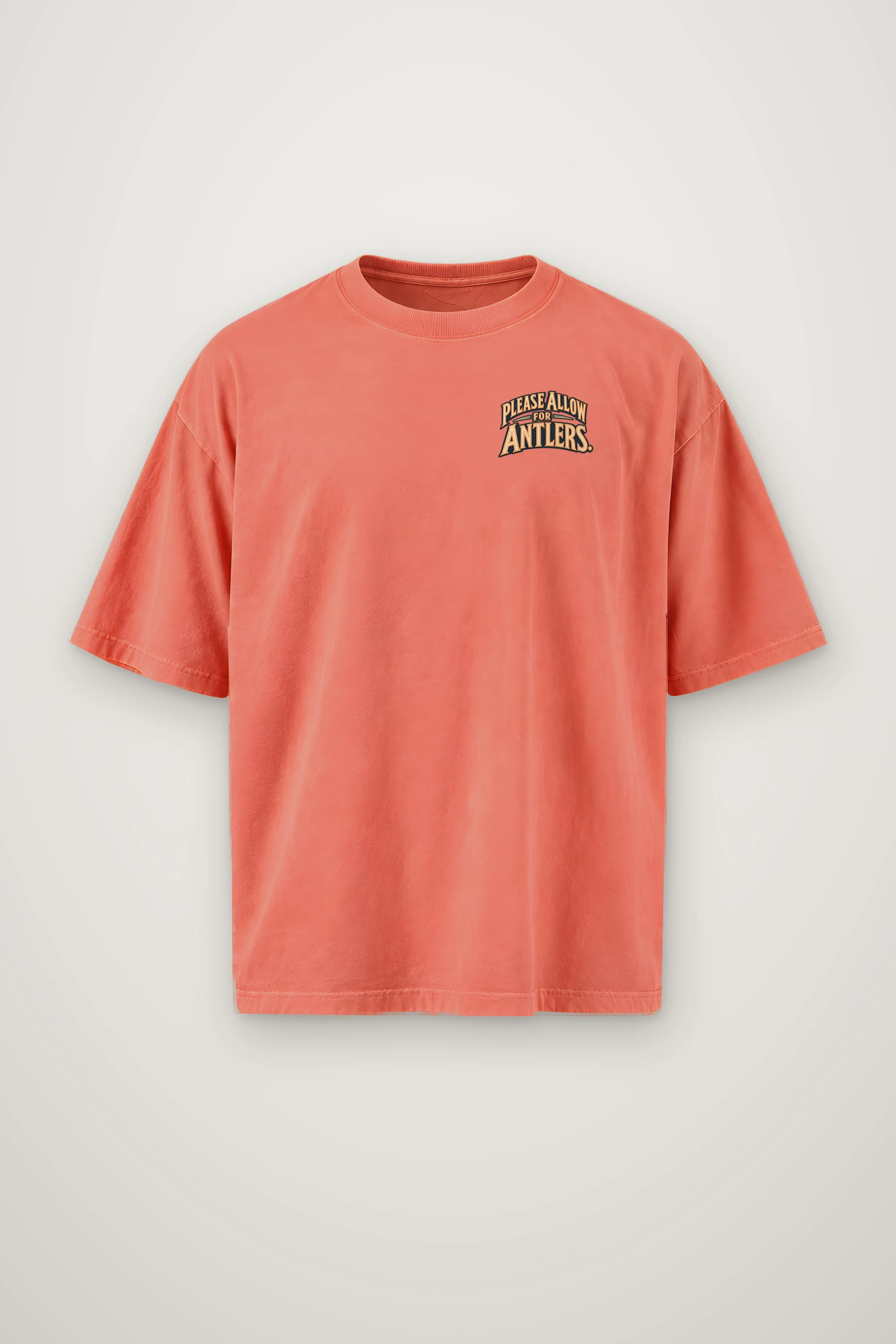 "Please Allow for Antlers" Men's Oversized Heavyweight Crewneck T-Shirt