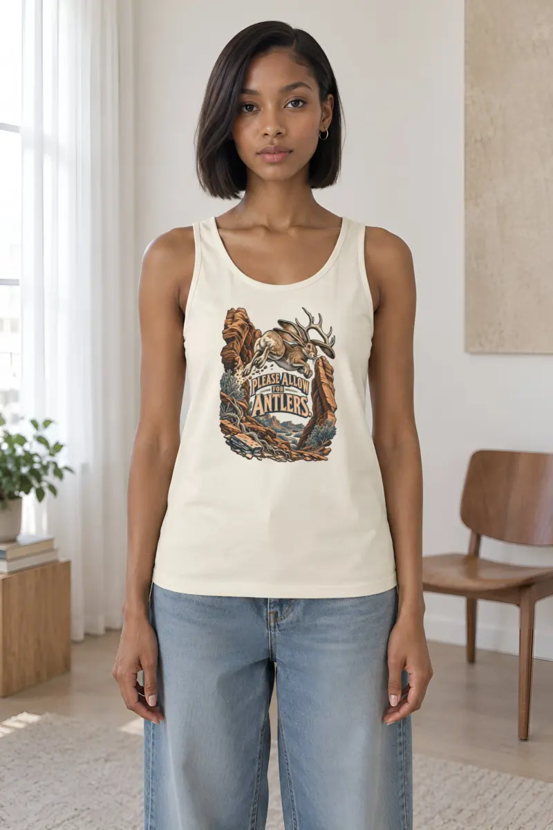 “Please Allow for Antlers” Unisex Jersey Tank