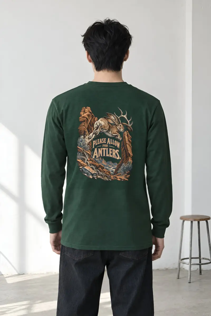 “Please Allow for Antlers” Unisex Longsleeve T-shirt