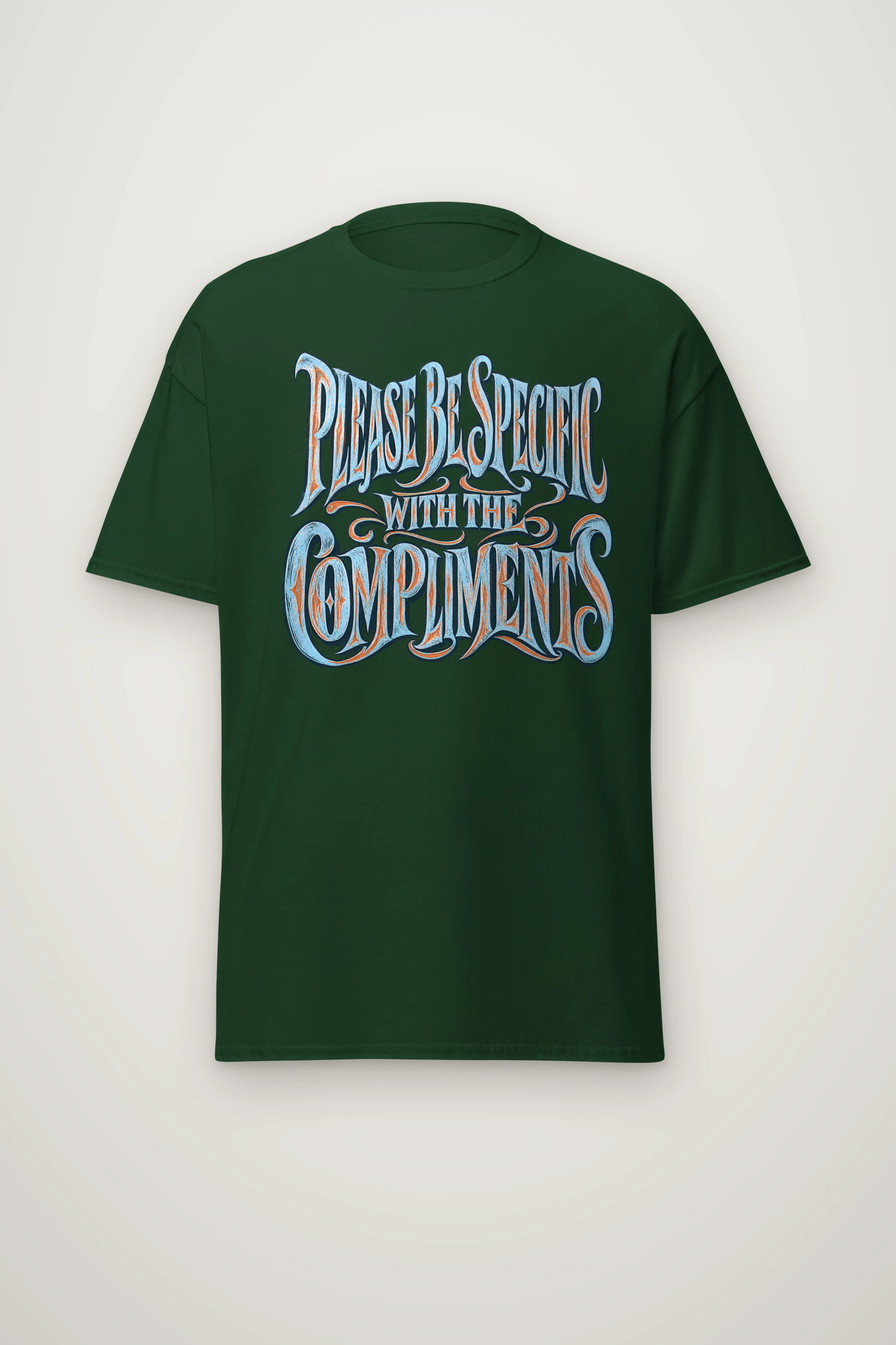 "Please Be Specific With The Compliments" Heavyweight Unisex Crewneck T-shirt