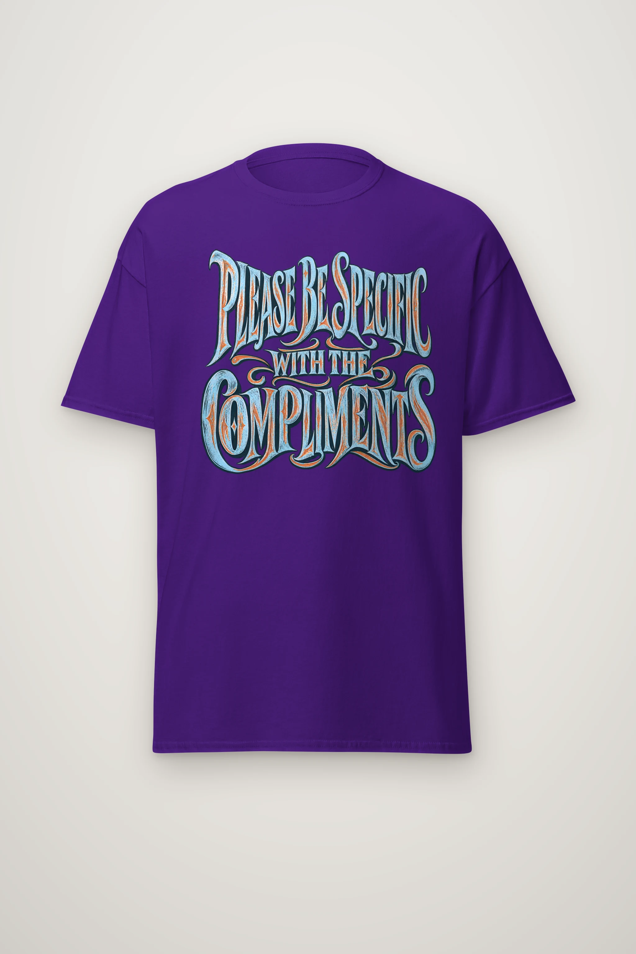 "Please Be Specific With The Compliments" Heavyweight Unisex Crewneck T-shirt