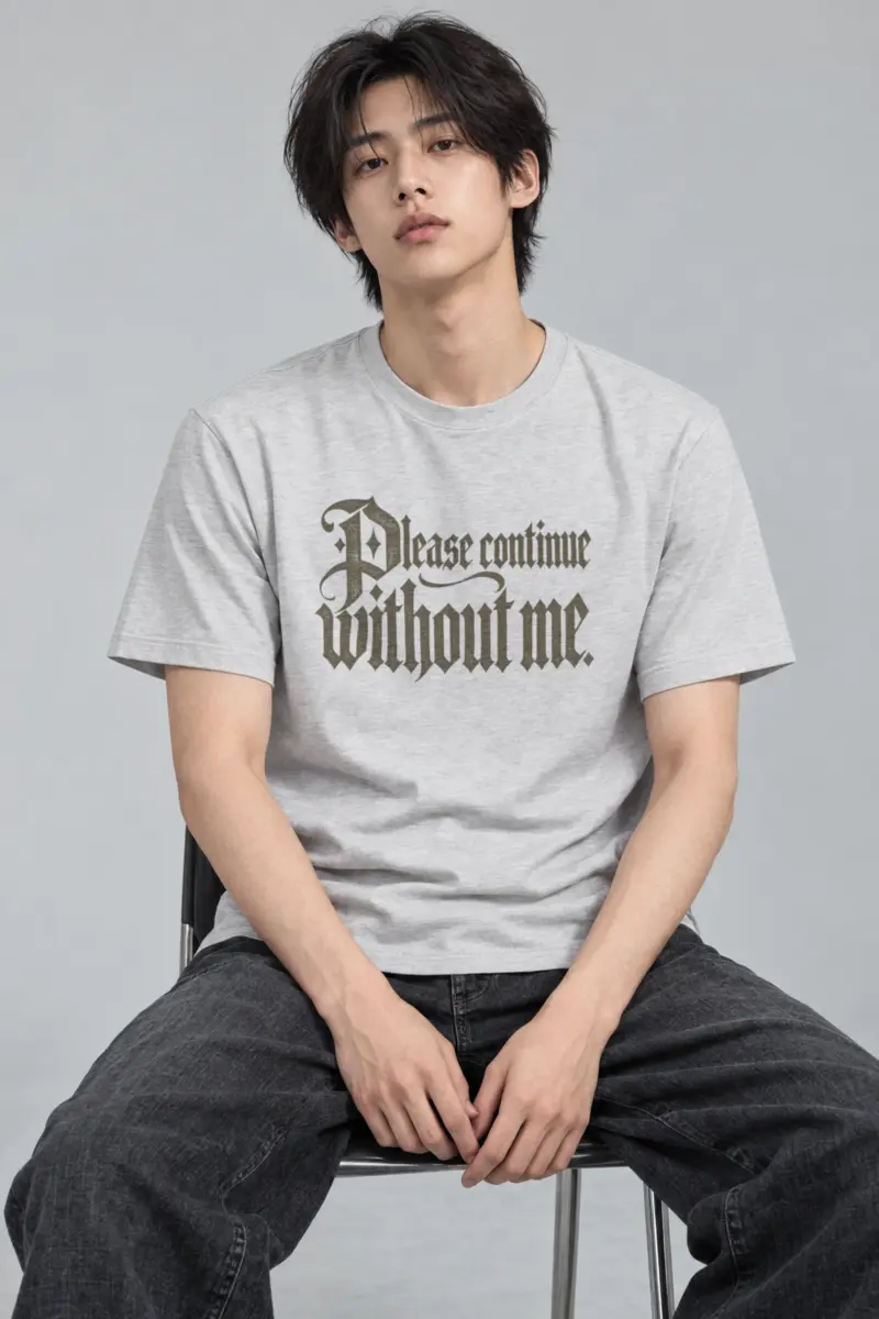 “Please Continue Without Me” Heavyweight Unisex Crewneck T-shirt