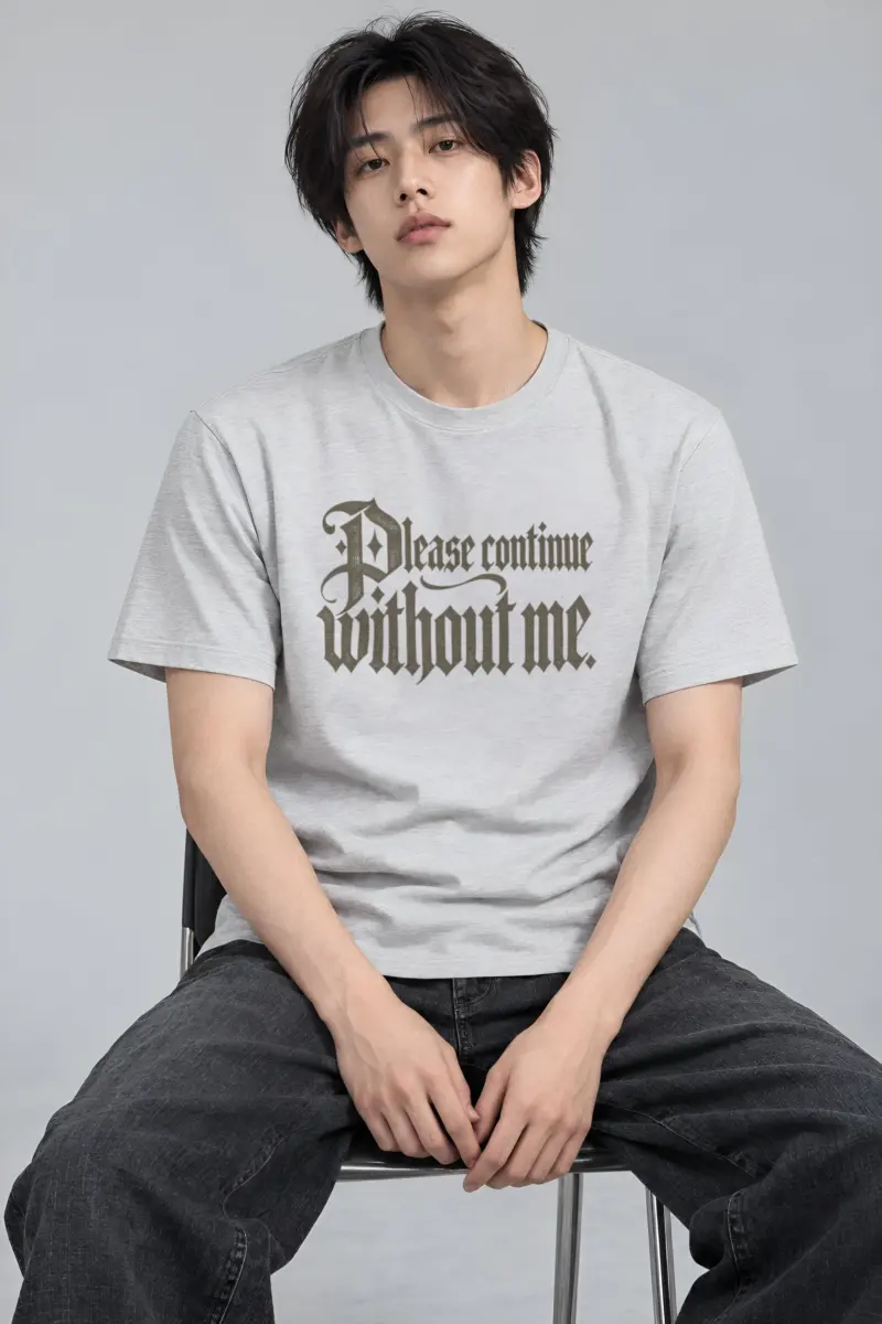 "Please Continue Without Me" Heavyweight Unisex Crewneck T-shirt