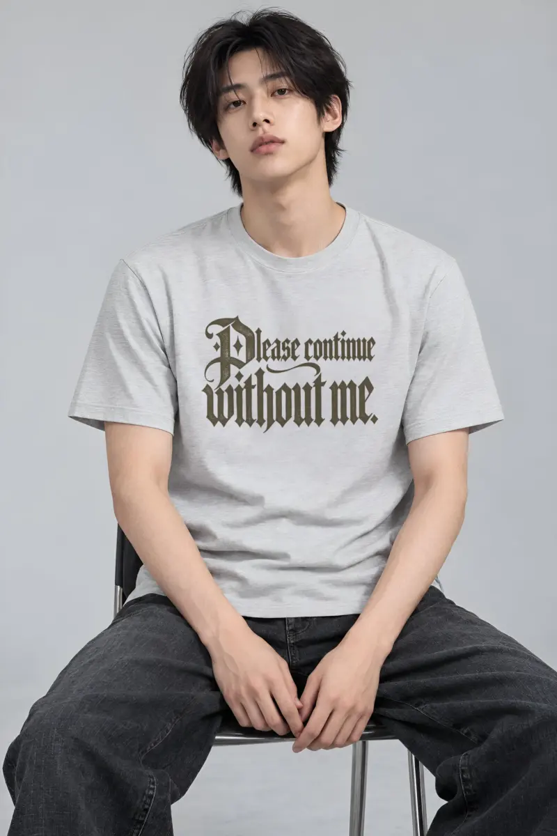 "Please Continue Without Me" Heavyweight Unisex Crewneck T-shirt