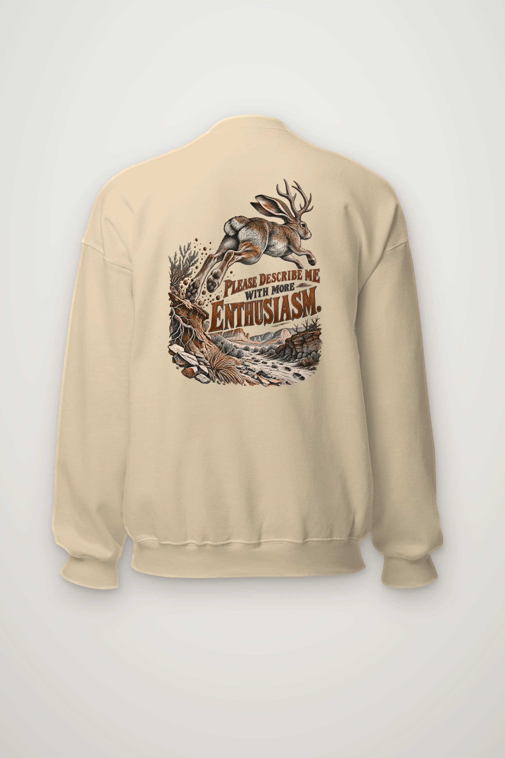 "Please Describe Me With More Enthusiasm" Heavy Blend Unisex Crewneck Sweatshirt