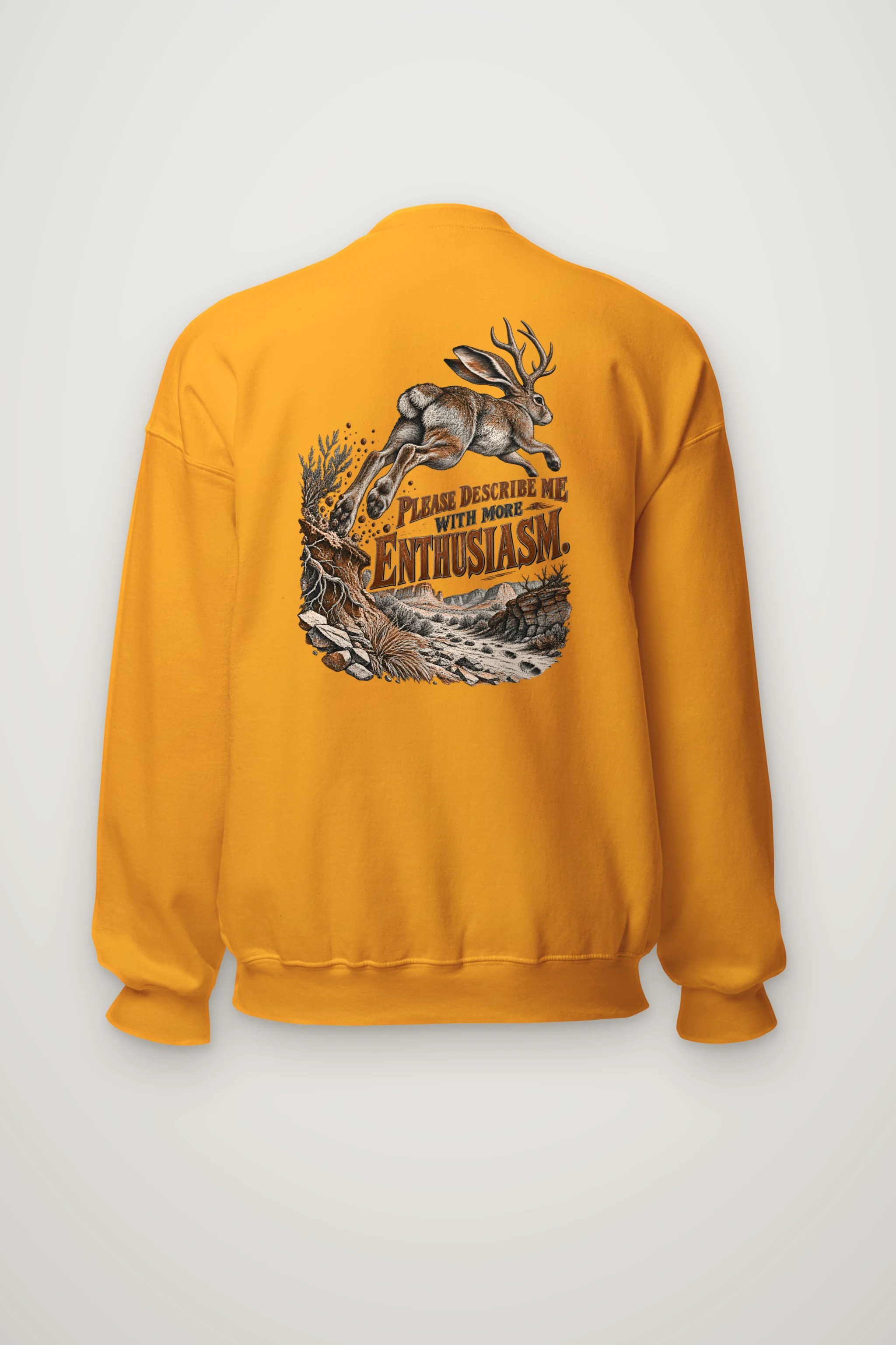 "Please Describe Me With More Enthusiasm" Heavy Blend Unisex Crewneck Sweatshirt