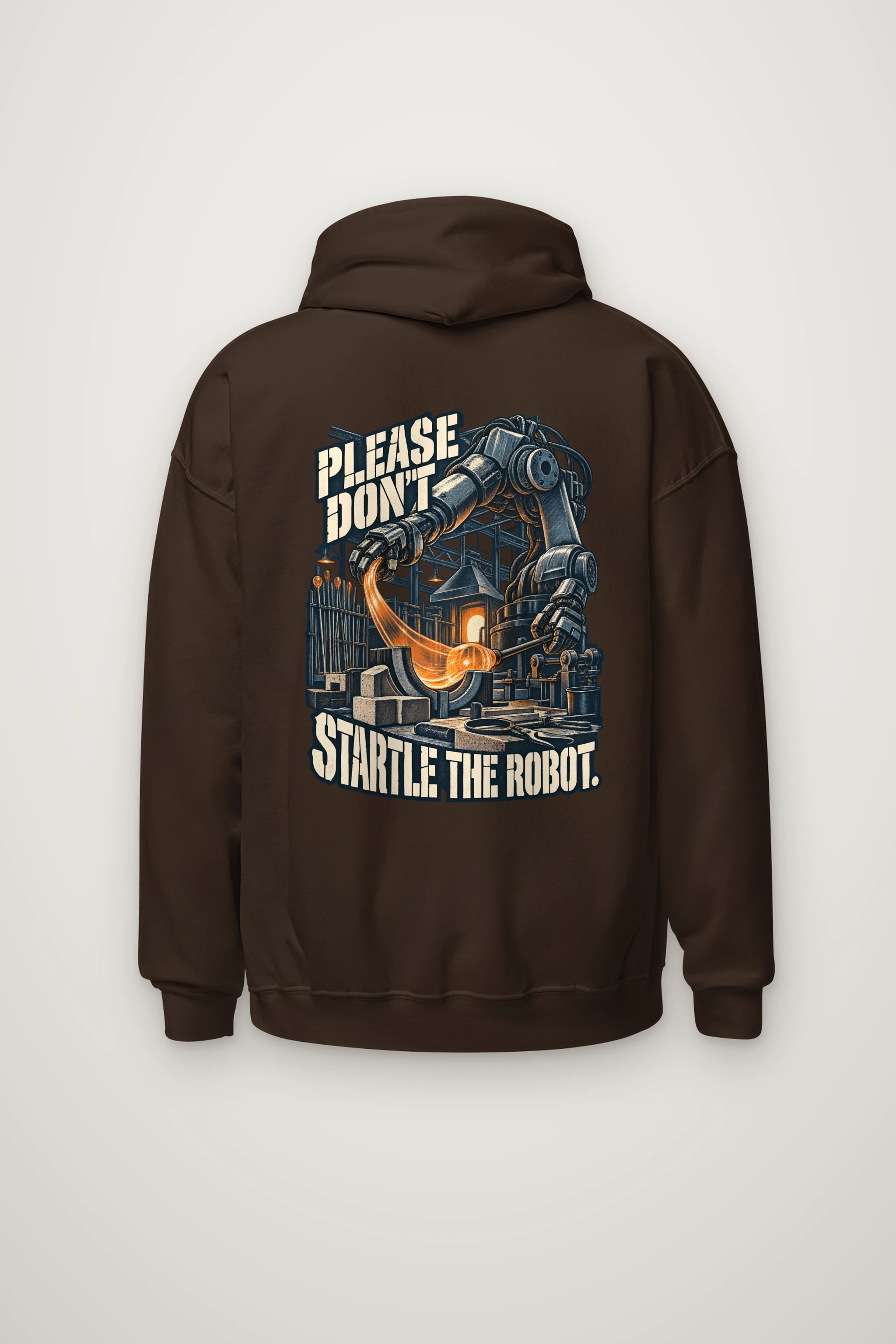 "Please Don't Startle the Robot" Heavy Blend Unisex Pullover Hoodie