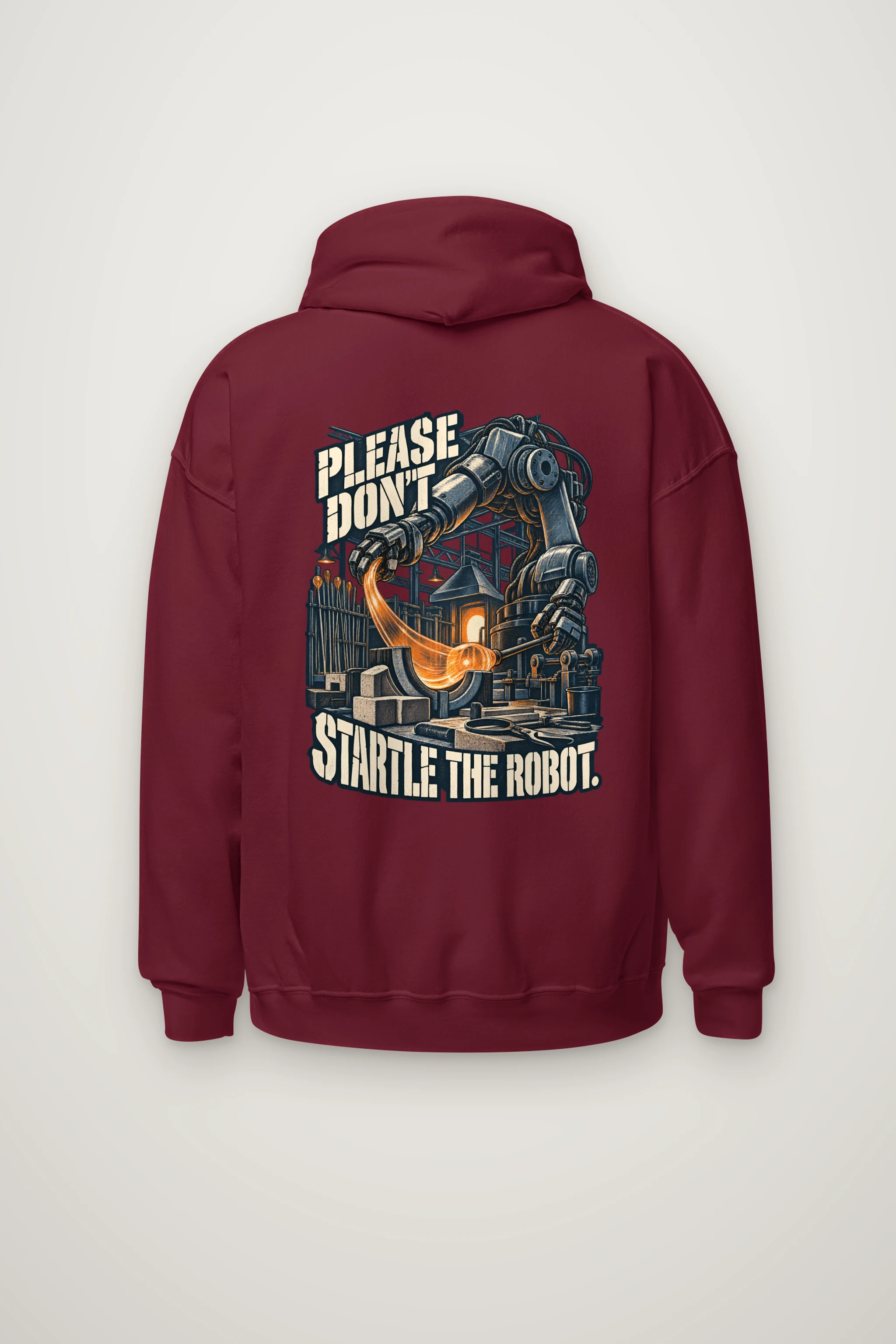 "Please Don't Startle the Robot" Heavy Blend Unisex Pullover Hoodie