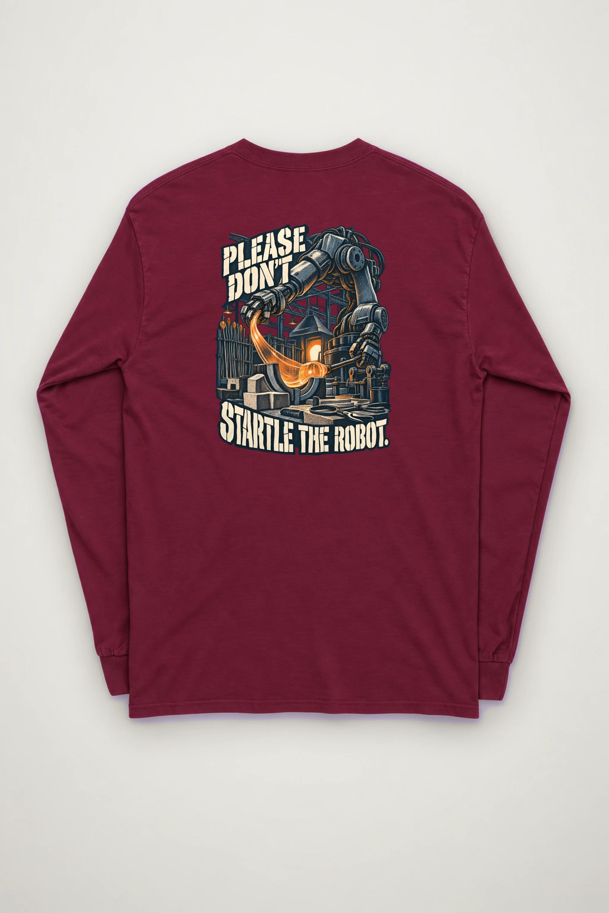 "Please Don't Startle the Robot" Unisex Longsleeve T-shirt