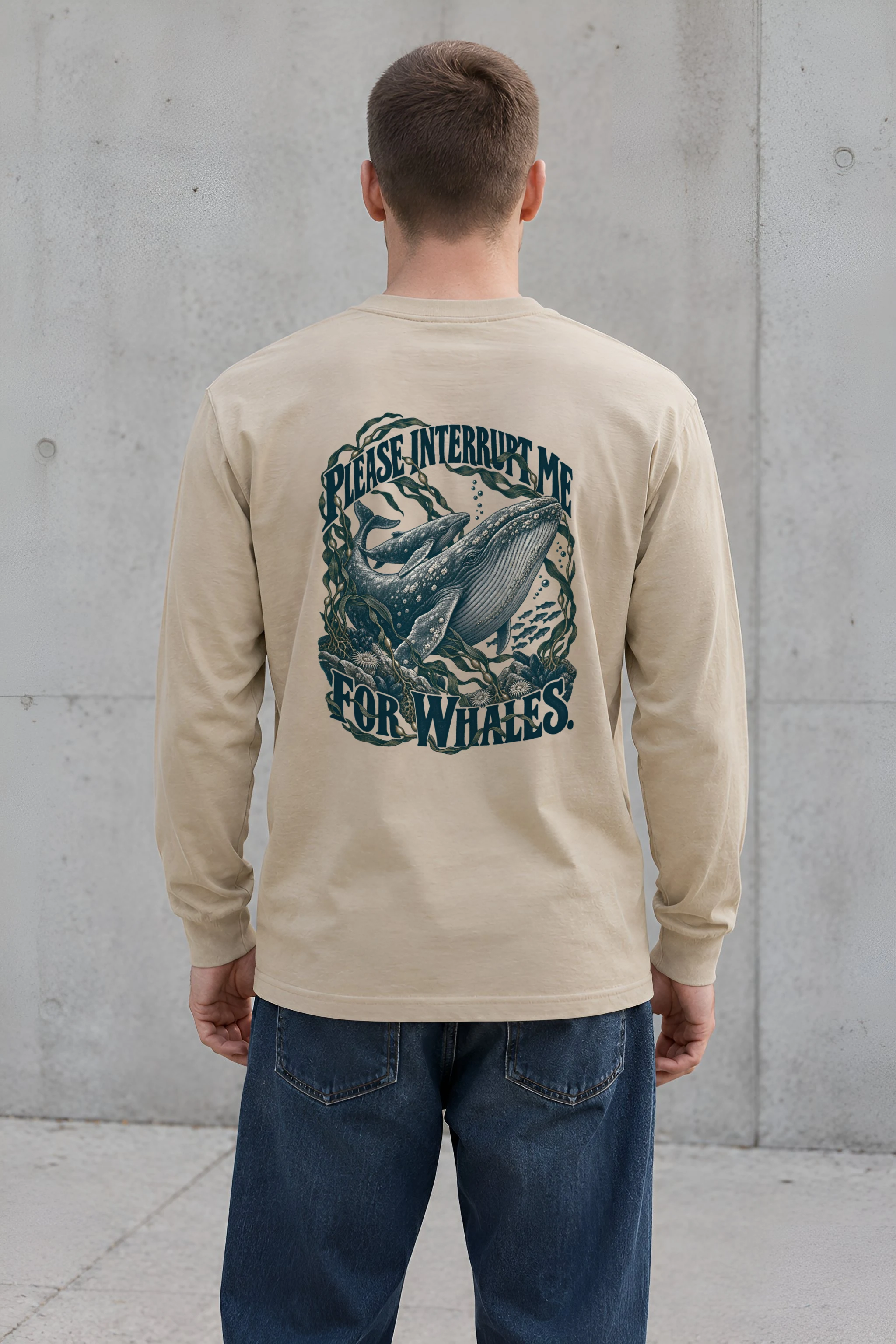 "Please Interrupt Me for Whales" Unisex Longsleeve T-shirt