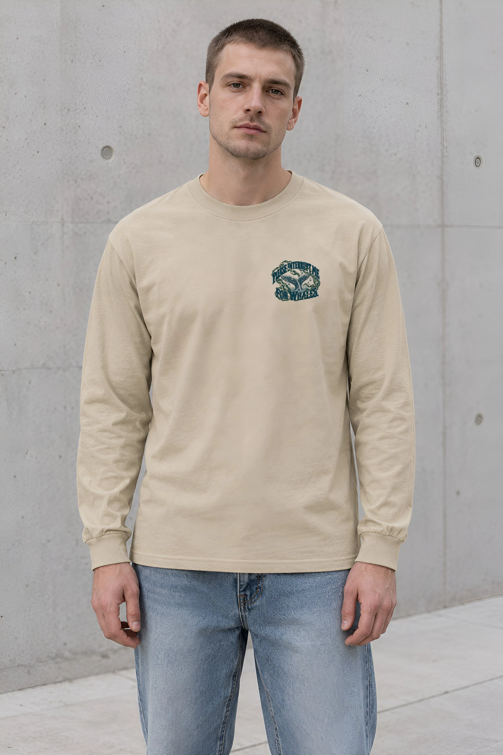 "Please Interrupt Me for Whales" Unisex Longsleeve T-shirt
