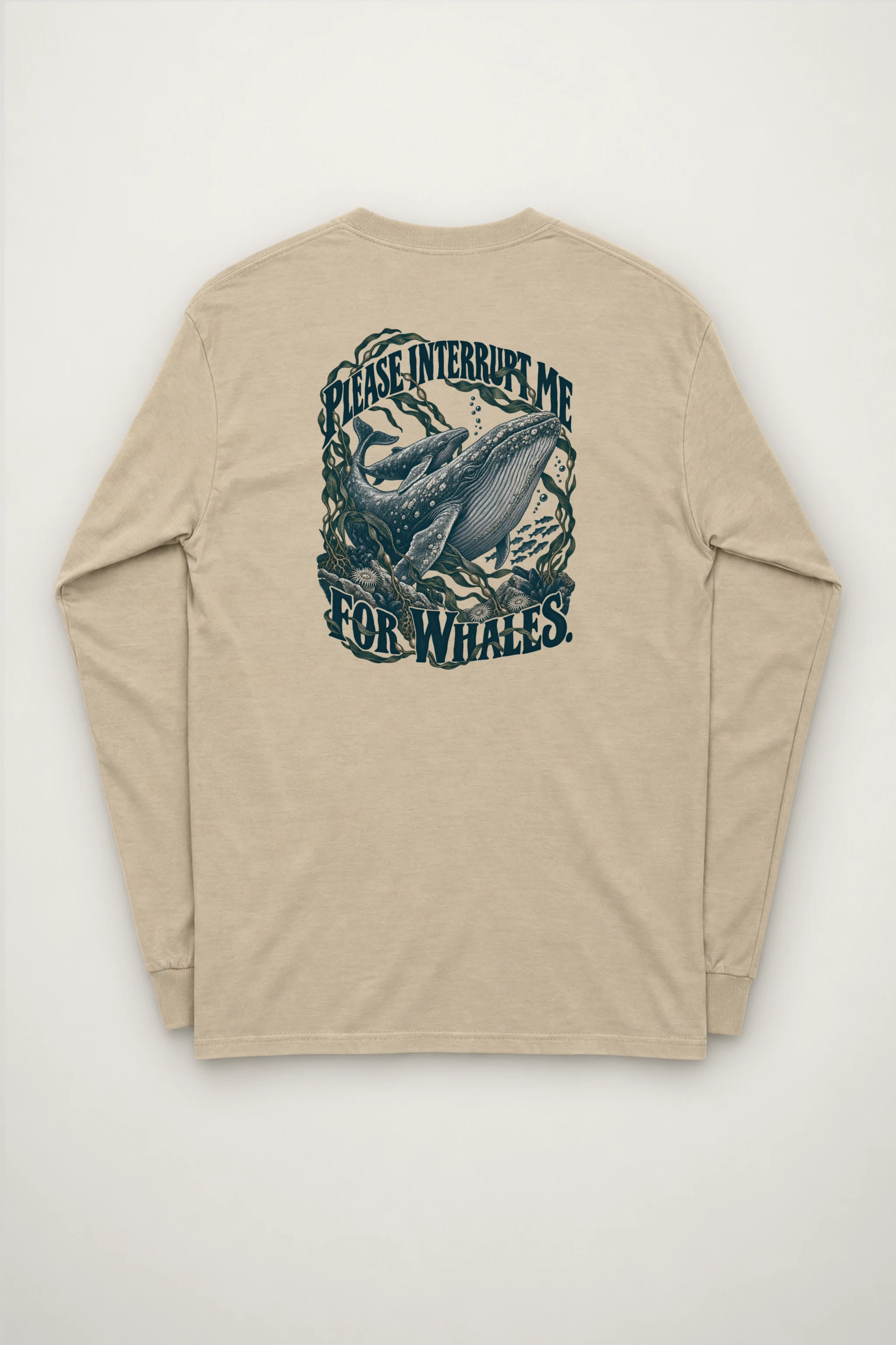 "Please Interrupt Me for Whales" Unisex Longsleeve T-shirt