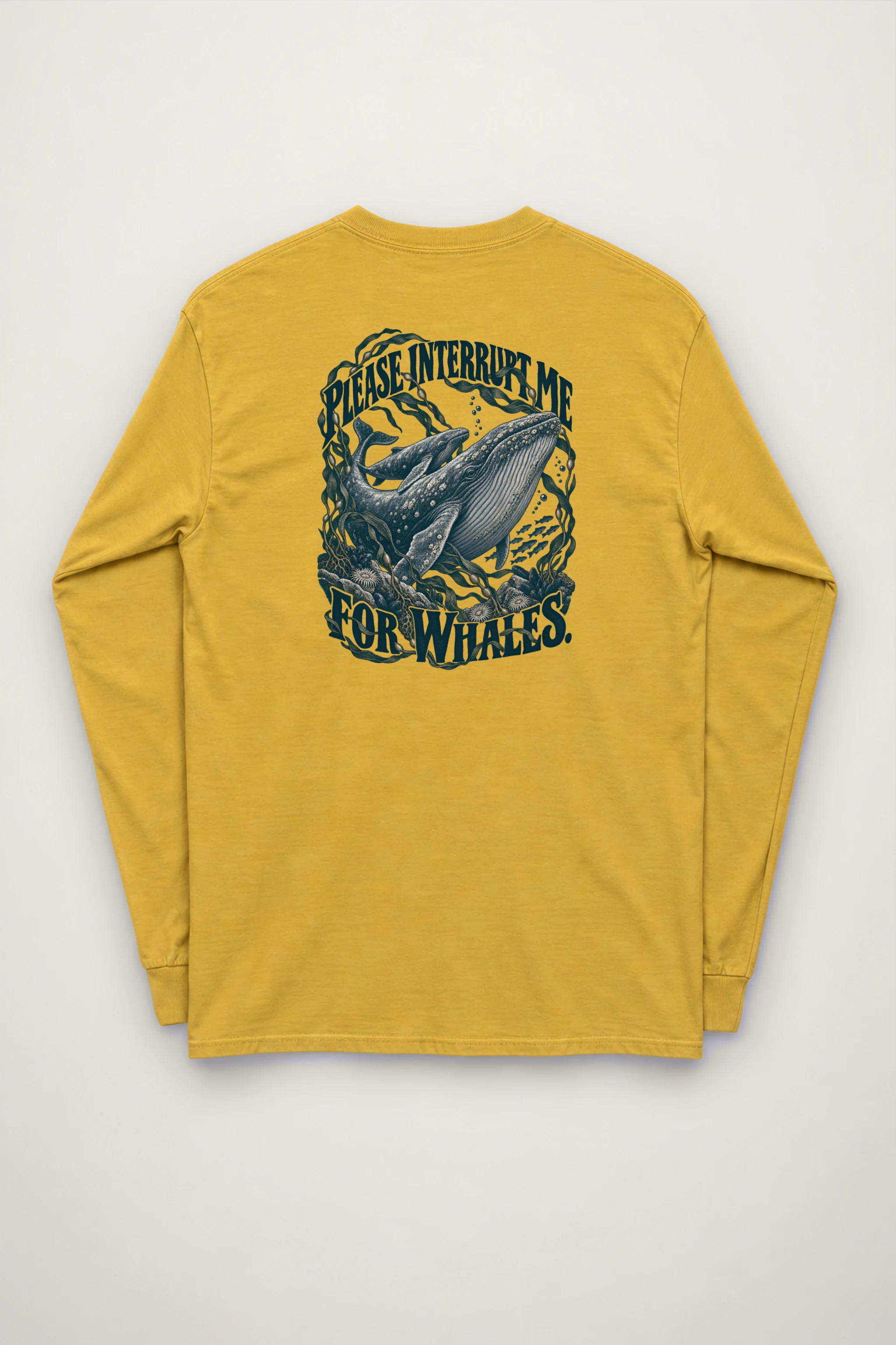 "Please Interrupt Me for Whales" Unisex Longsleeve T-shirt