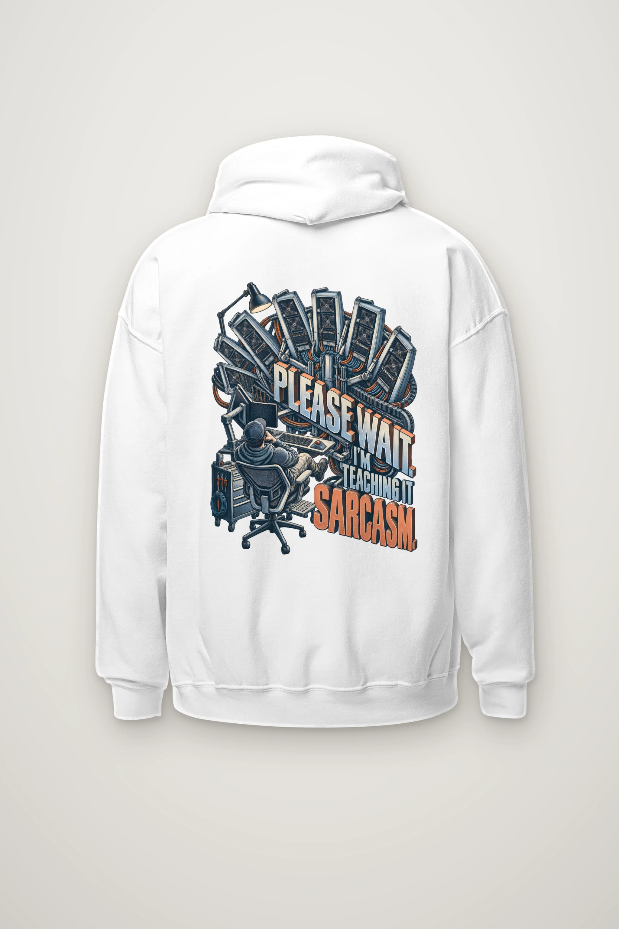 "Please Wait, Teaching It Sarcasm" Heavy Blend Unisex Pullover Hoodie