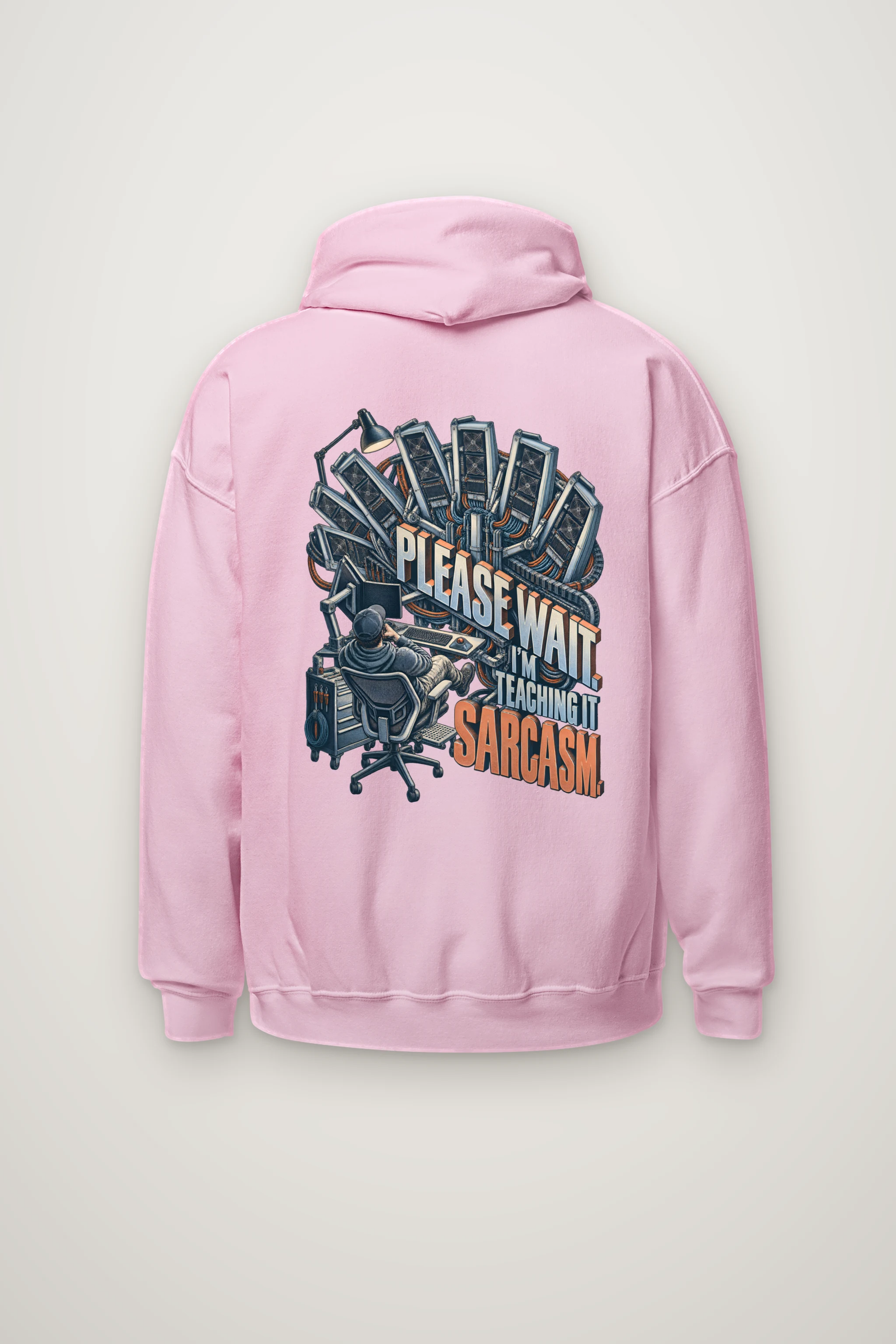 "Please Wait, Teaching It Sarcasm" Heavy Blend Unisex Pullover Hoodie