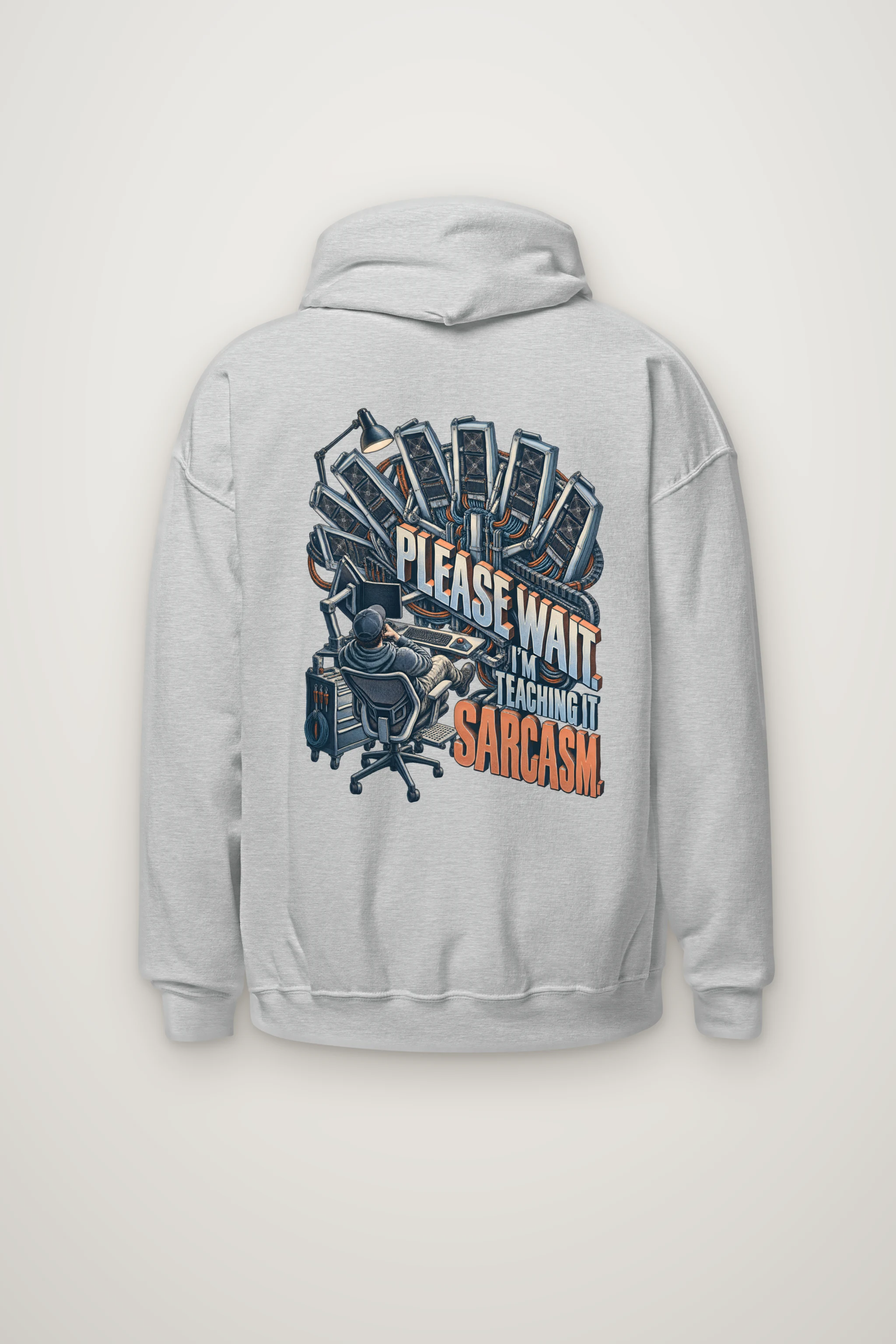 "Please Wait, Teaching It Sarcasm" Heavy Blend Unisex Pullover Hoodie