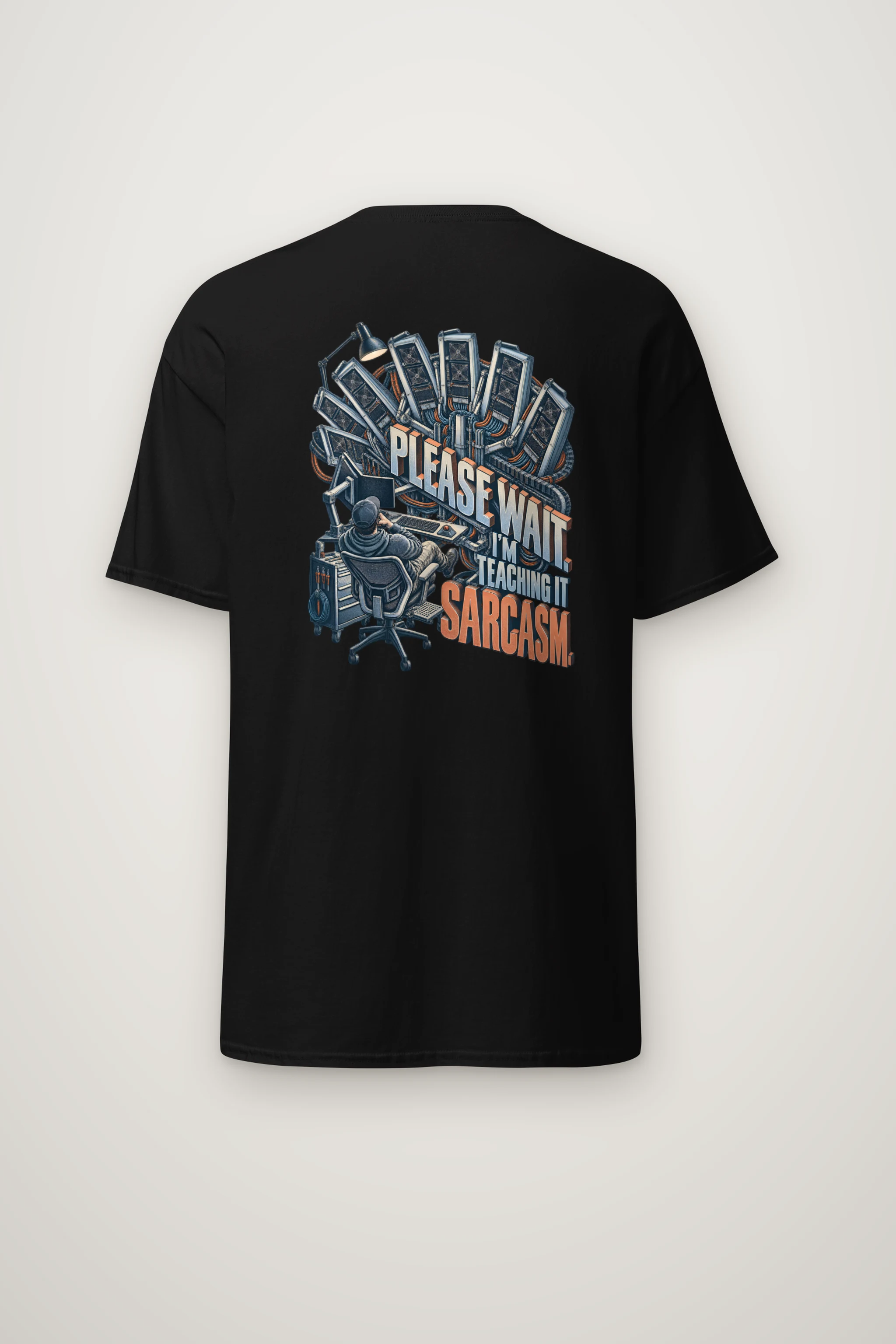 "Please Wait, Teaching It Sarcasm" Heavyweight Unisex Crewneck T-shirt