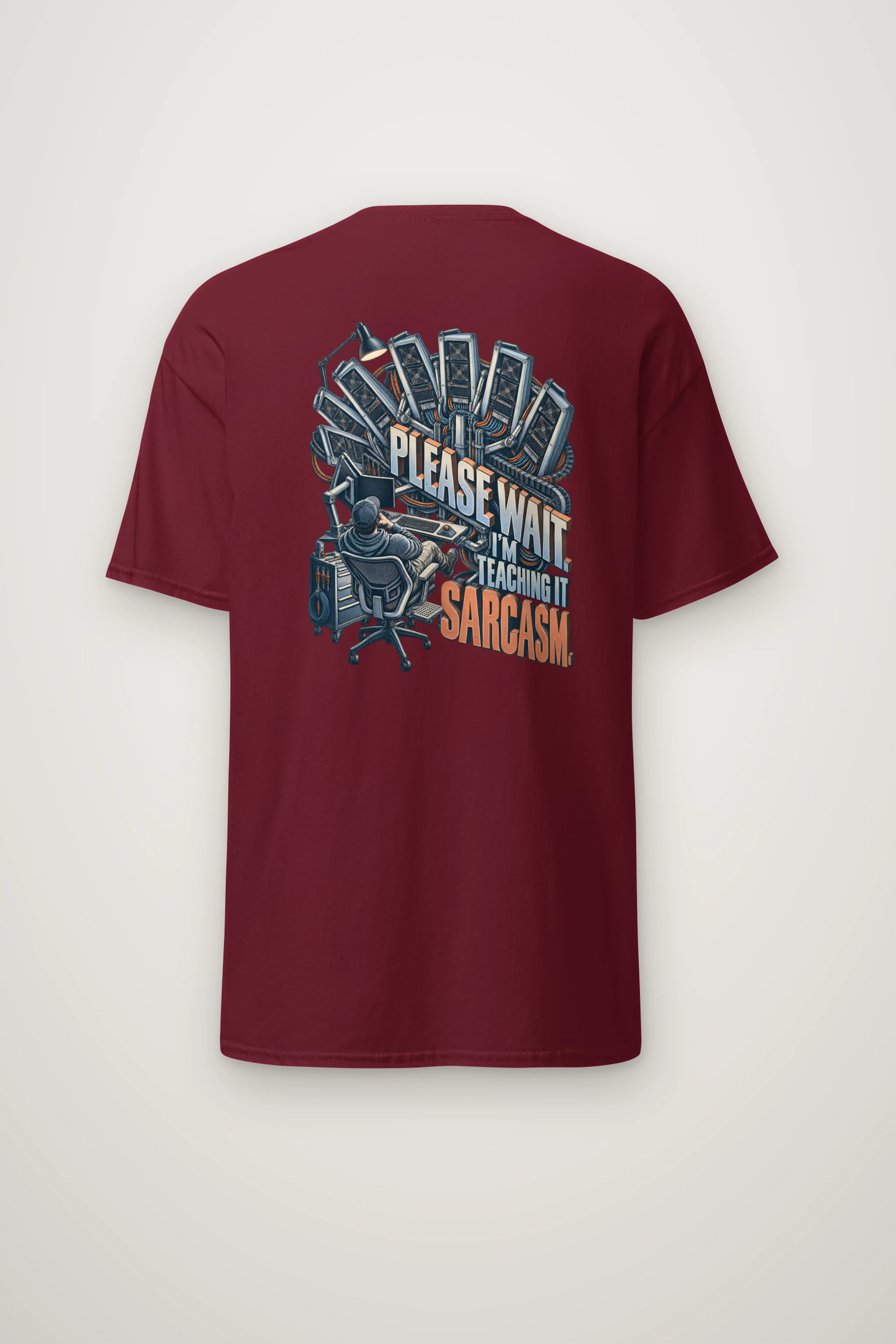 "Please Wait, Teaching It Sarcasm" Heavyweight Unisex Crewneck T-shirt