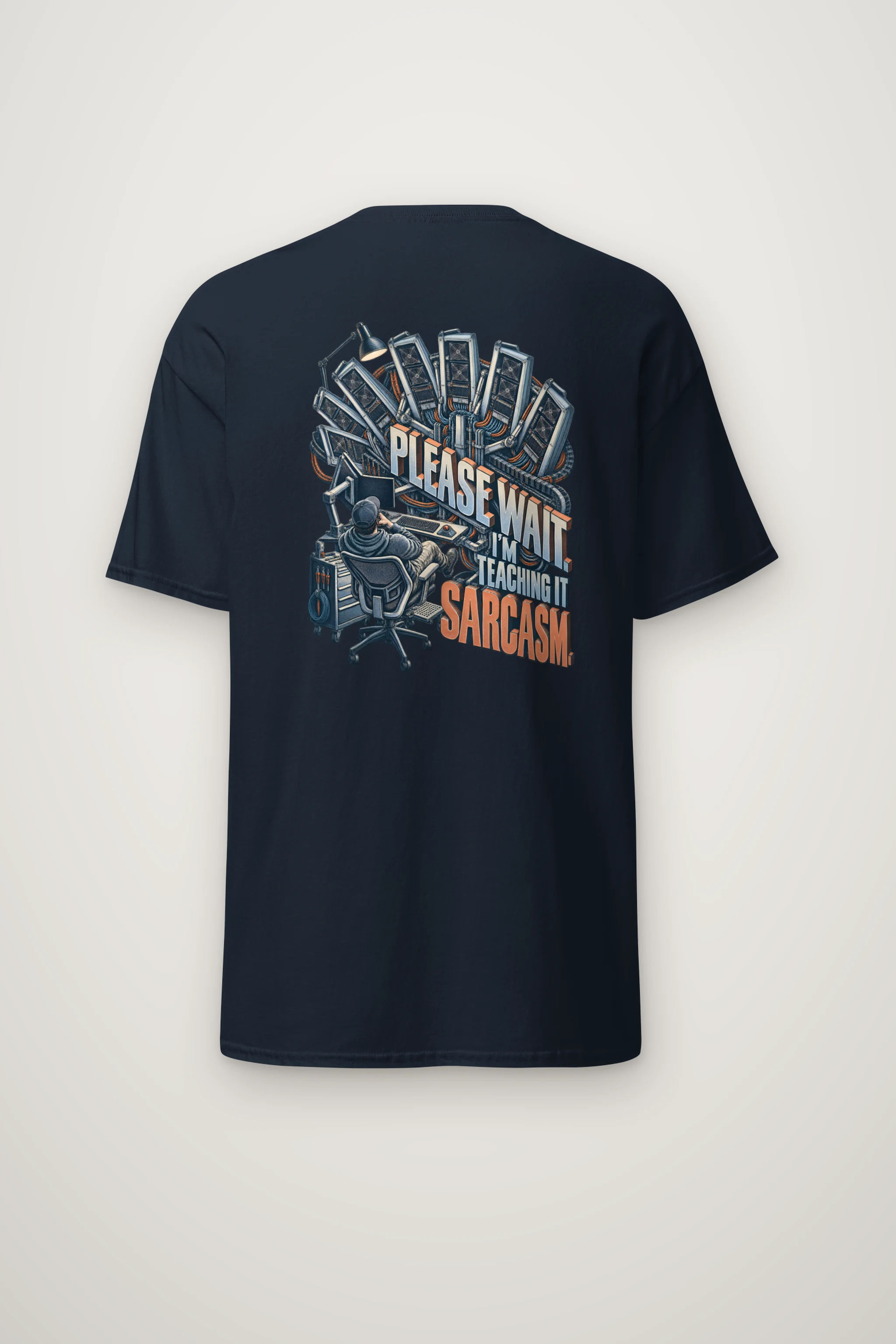 "Please Wait, Teaching It Sarcasm" Heavyweight Unisex Crewneck T-shirt