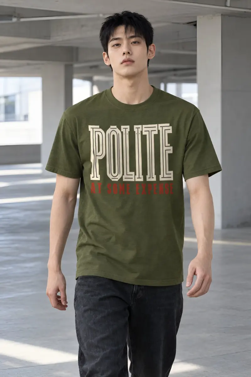 "POLITE AT SOME EXPENSE" Heavyweight Unisex Crewneck T-shirt