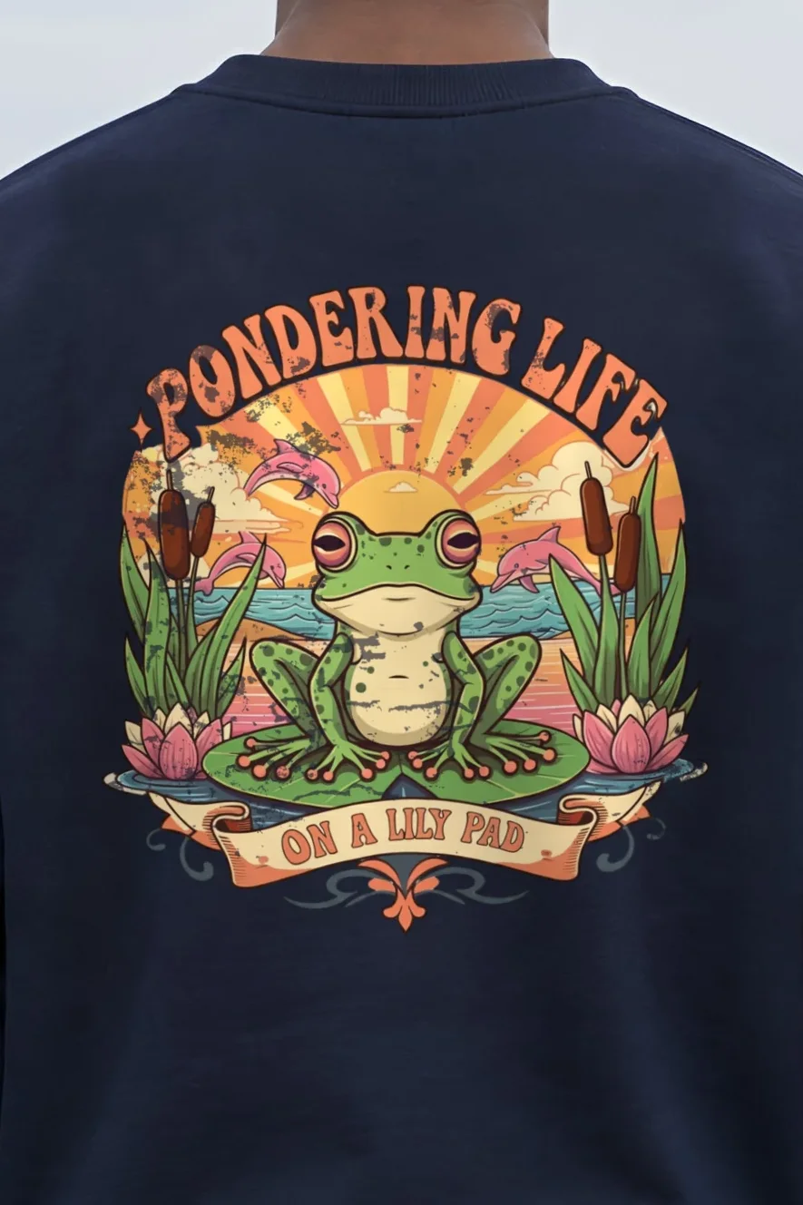 "Pondering Life" 1 Crewneck Sweatshirt - the graphic up close