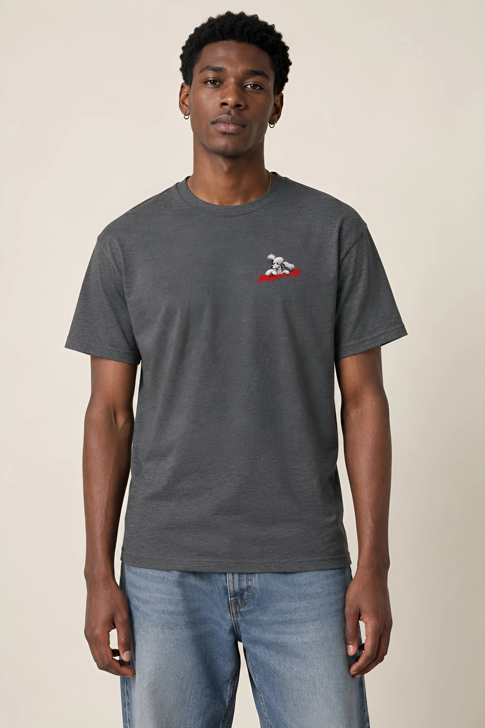 "Poodle, Athlete Under All This" Heavyweight Unisex Crewneck T-shirt