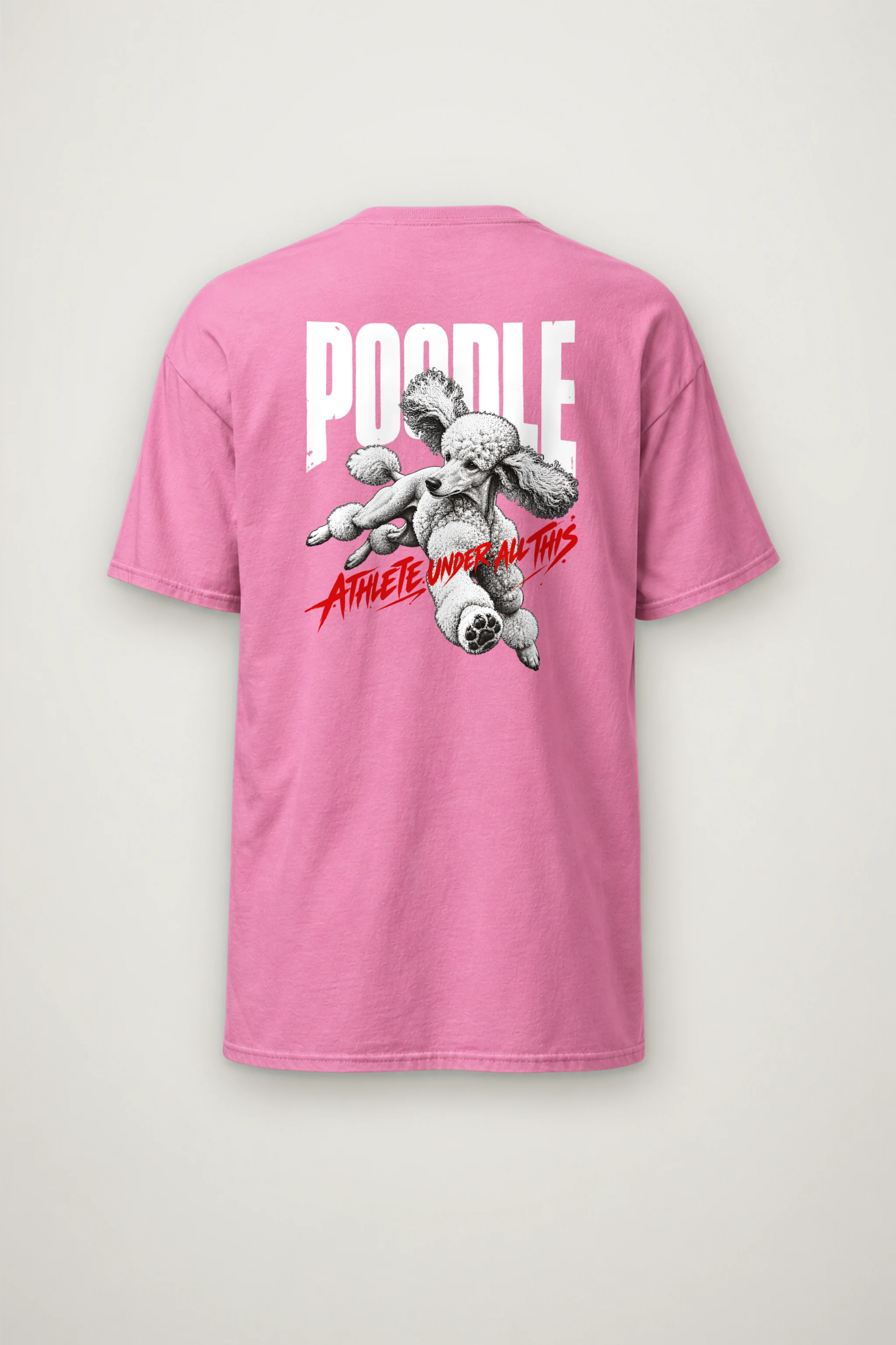 "Poodle, Athlete Under All This" Heavyweight Unisex Crewneck T-shirt