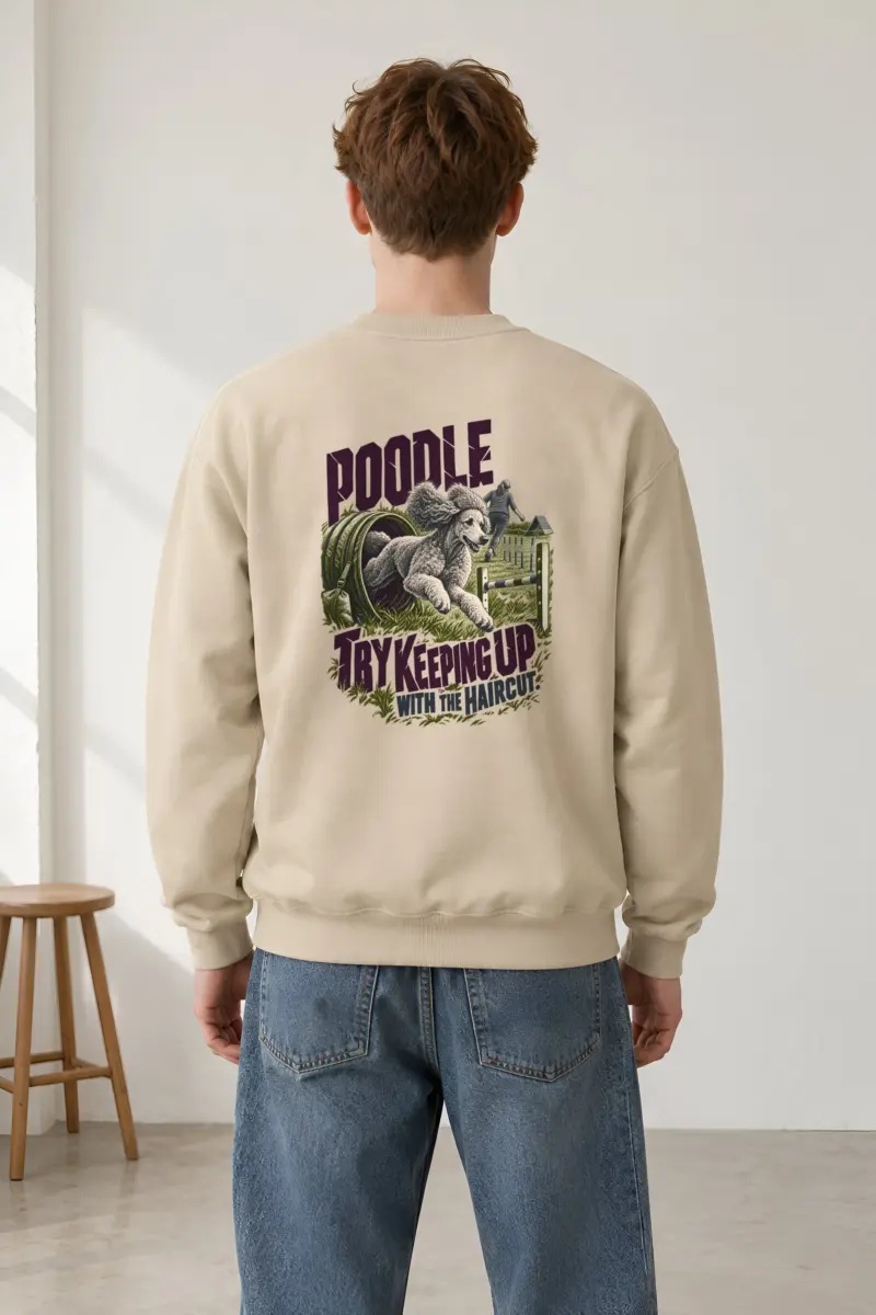 "Poodle Try Keeping Up" Heavy Blend Unisex Crewneck Sweatshirt