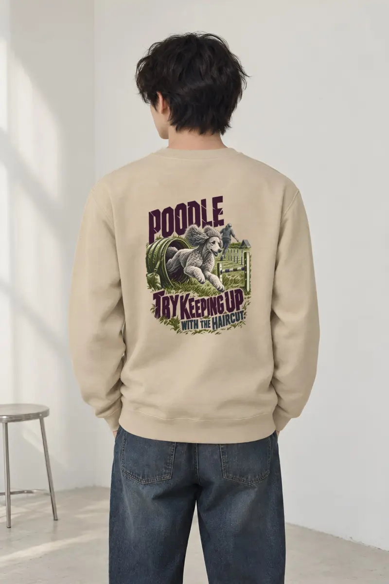 “Poodle Try Keeping Up” Heavy Blend Unisex Crewneck Sweatshirt