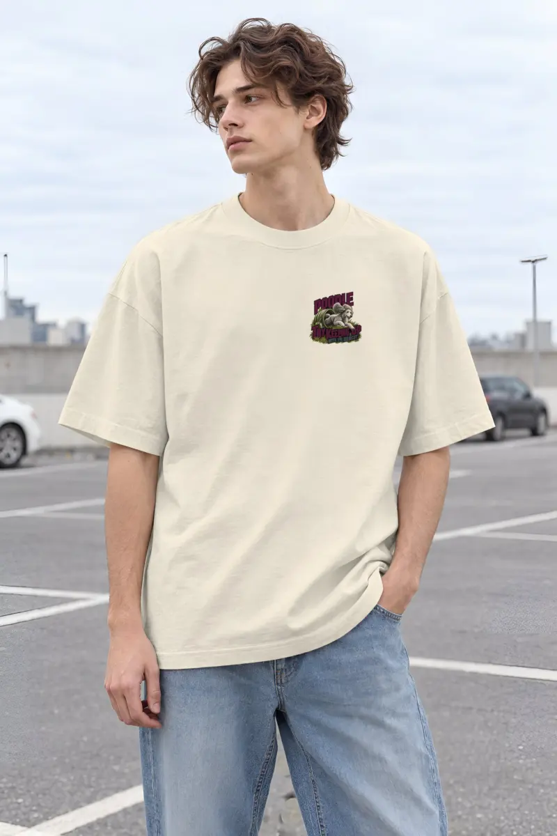 "Poodle Try Keeping Up" Unisex Oversized Heavyweight Crewneck T-Shirt