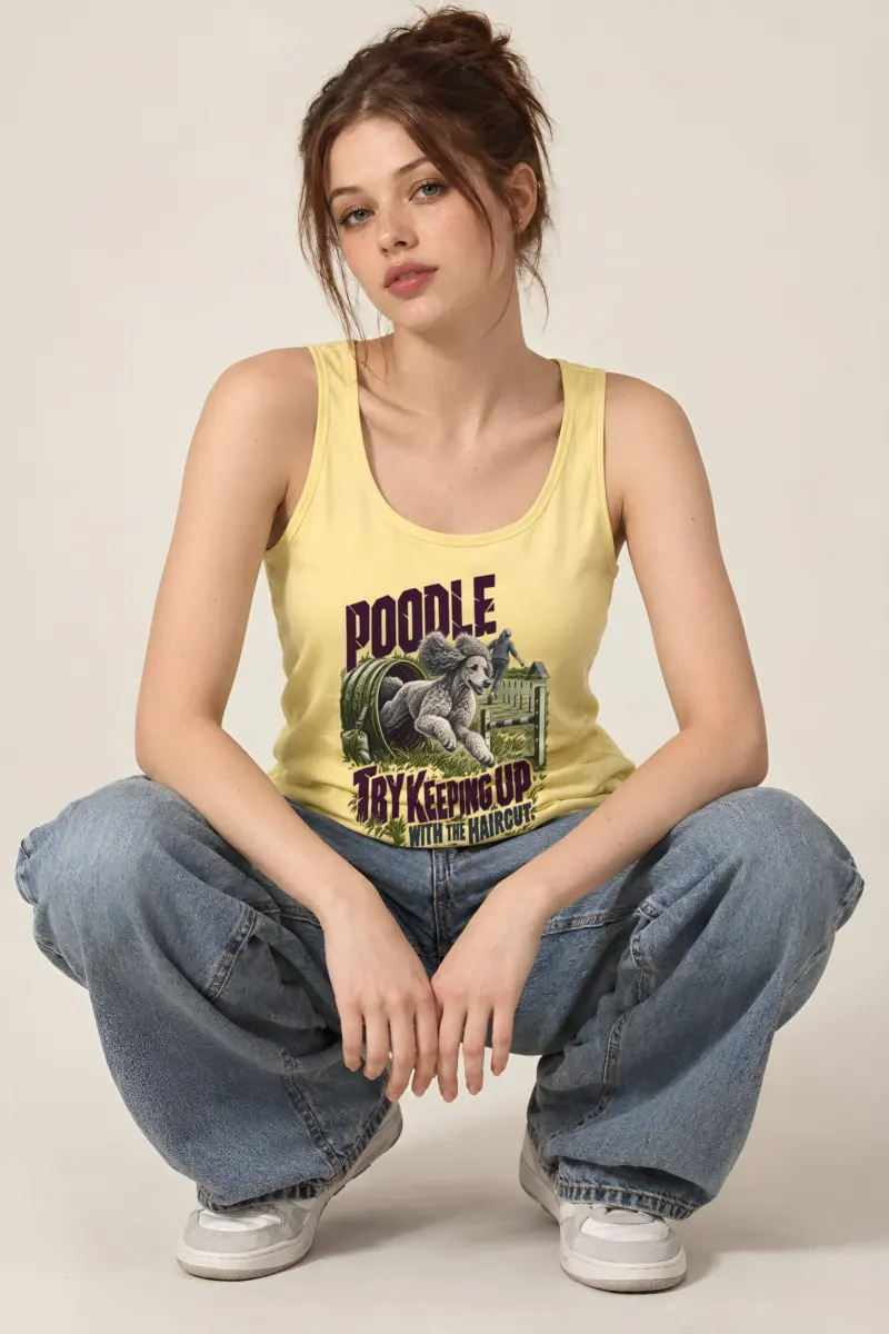 “Poodle Try Keeping Up” Unisex Jersey Tank