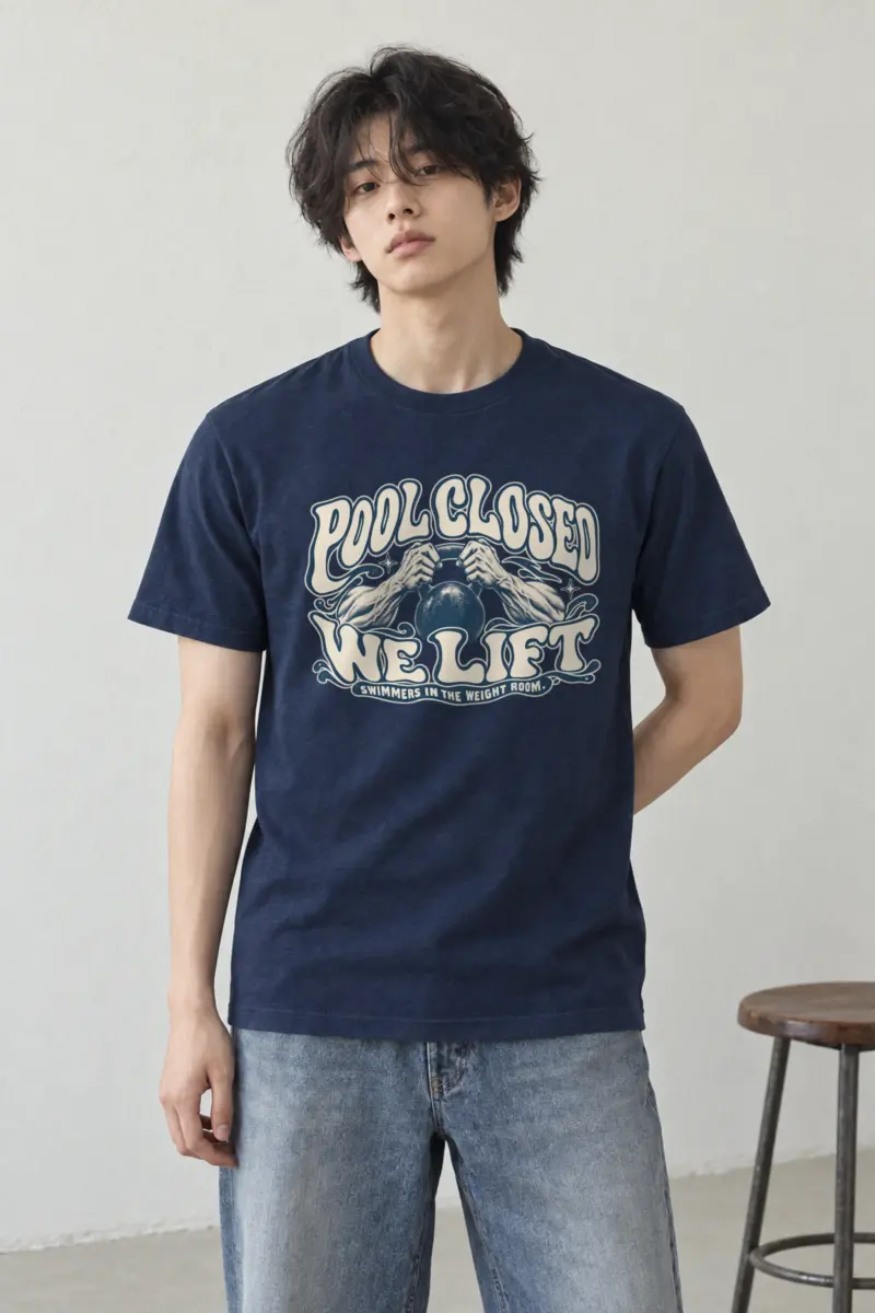 "Pool Closed We Lift" Heavyweight Unisex Crewneck T-shirt