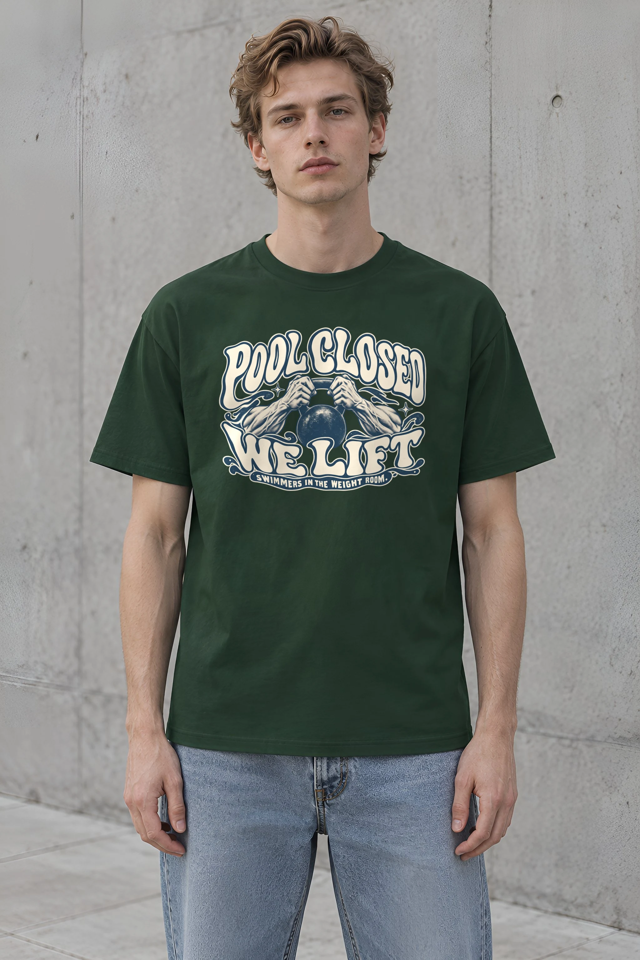 "Pool Closed We Lift" Heavyweight Unisex Crewneck T-shirt