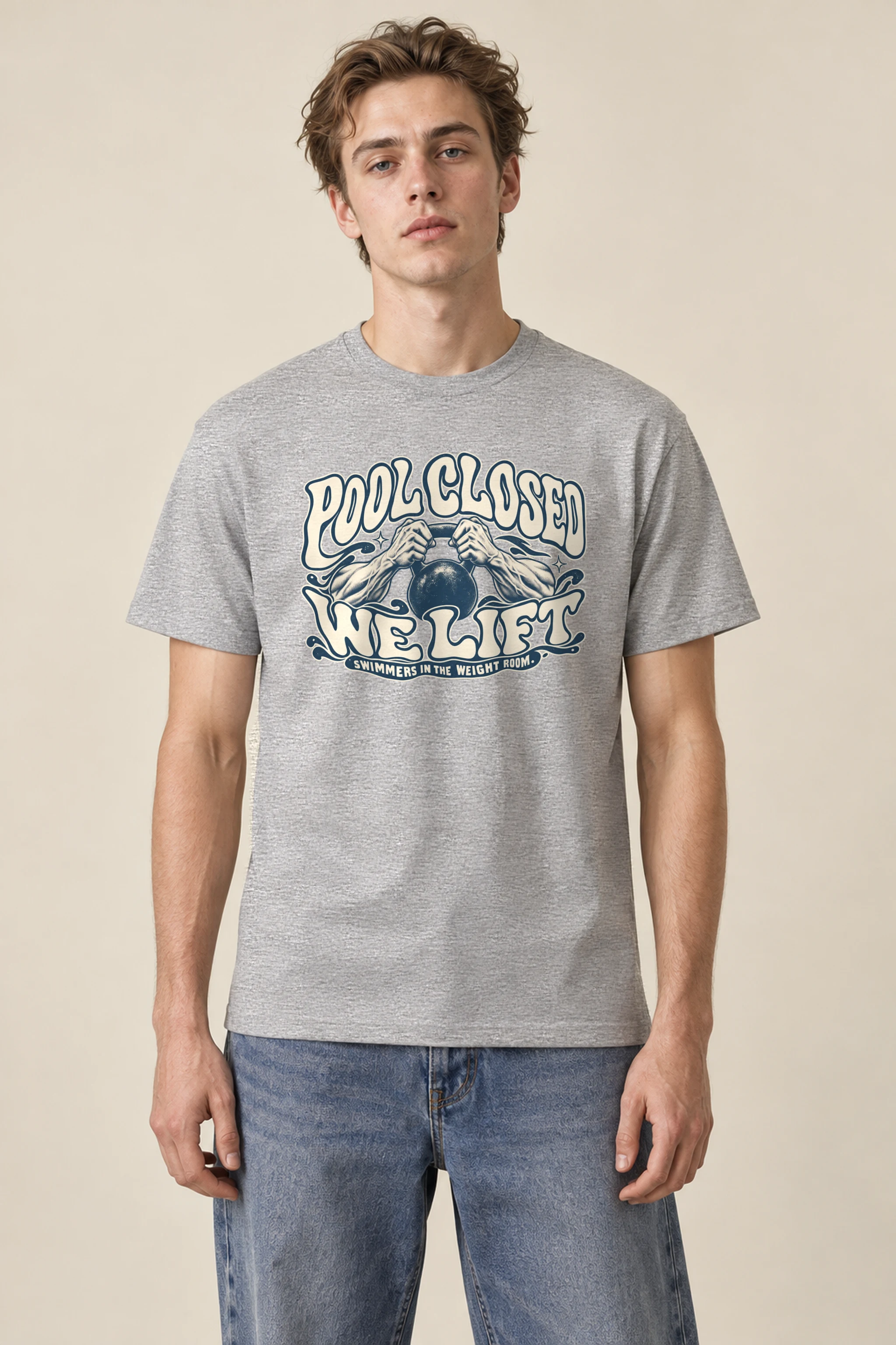 "Pool Closed We Lift" Heavyweight Unisex Crewneck T-shirt