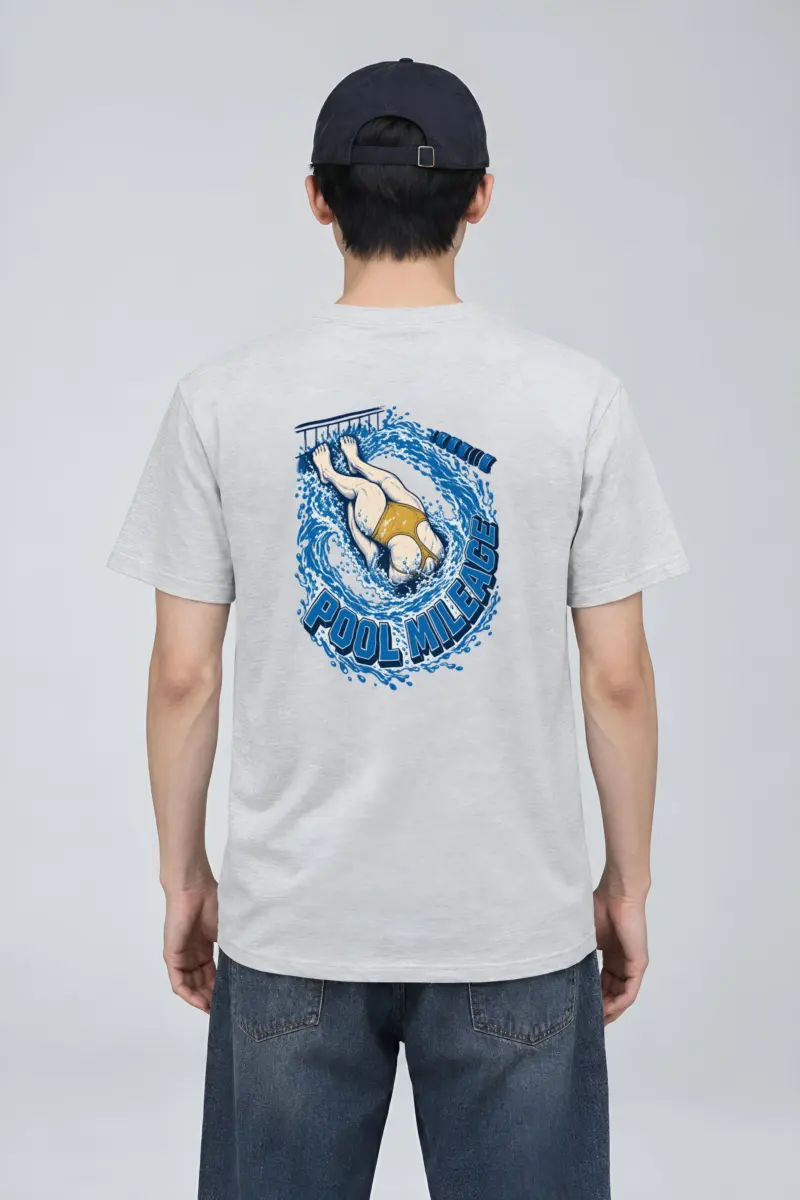 "Pool Mileage Swimmer Dive" Heavyweight Unisex Crewneck T-shirt