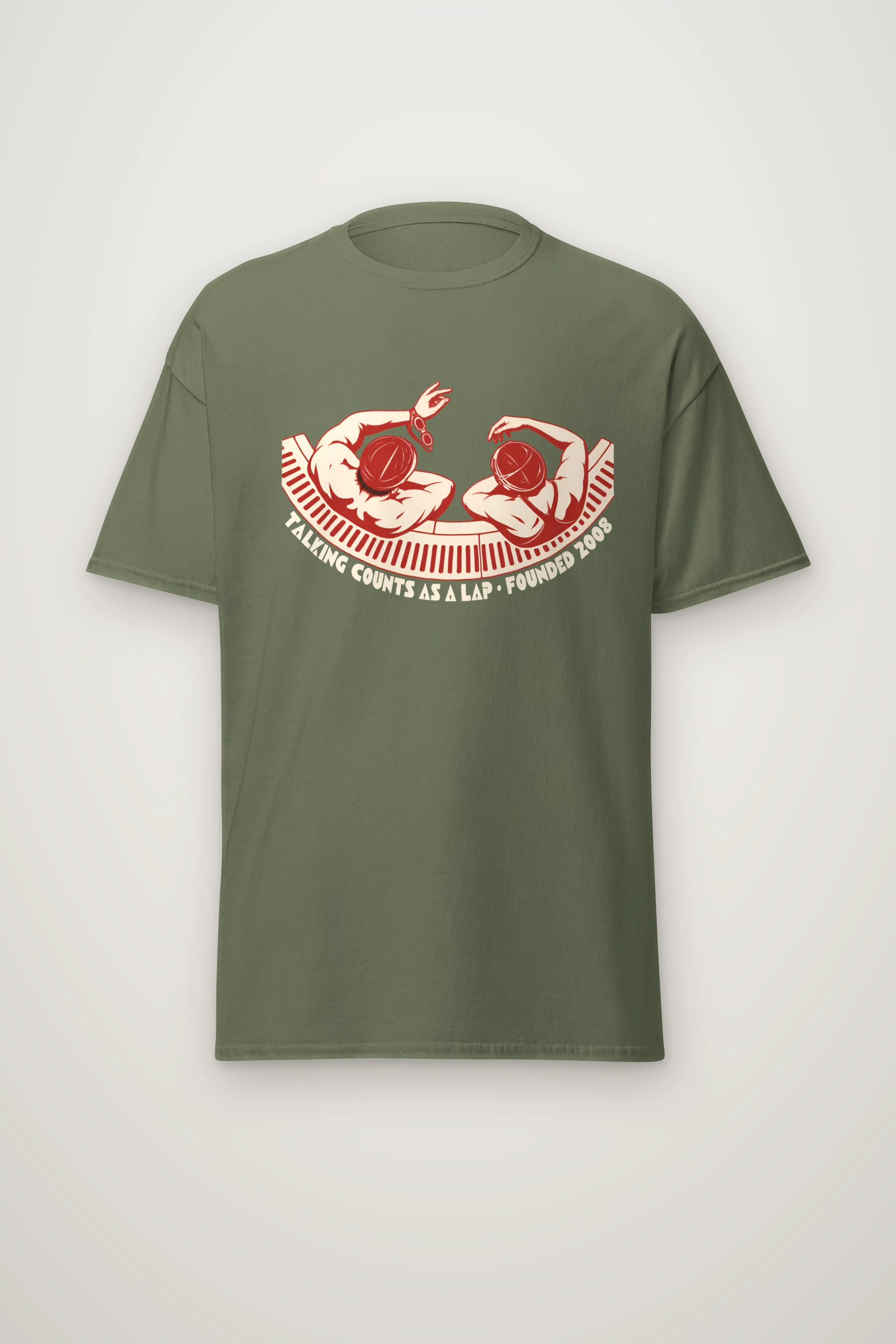 "Poolside Conversation" Heavyweight Unisex Crewneck T-shirt