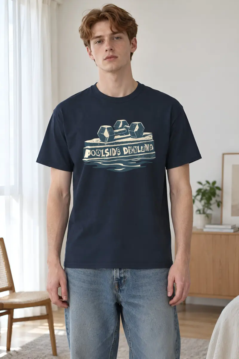 "Poolside Dryland" Heavyweight Unisex Crewneck T-shirt