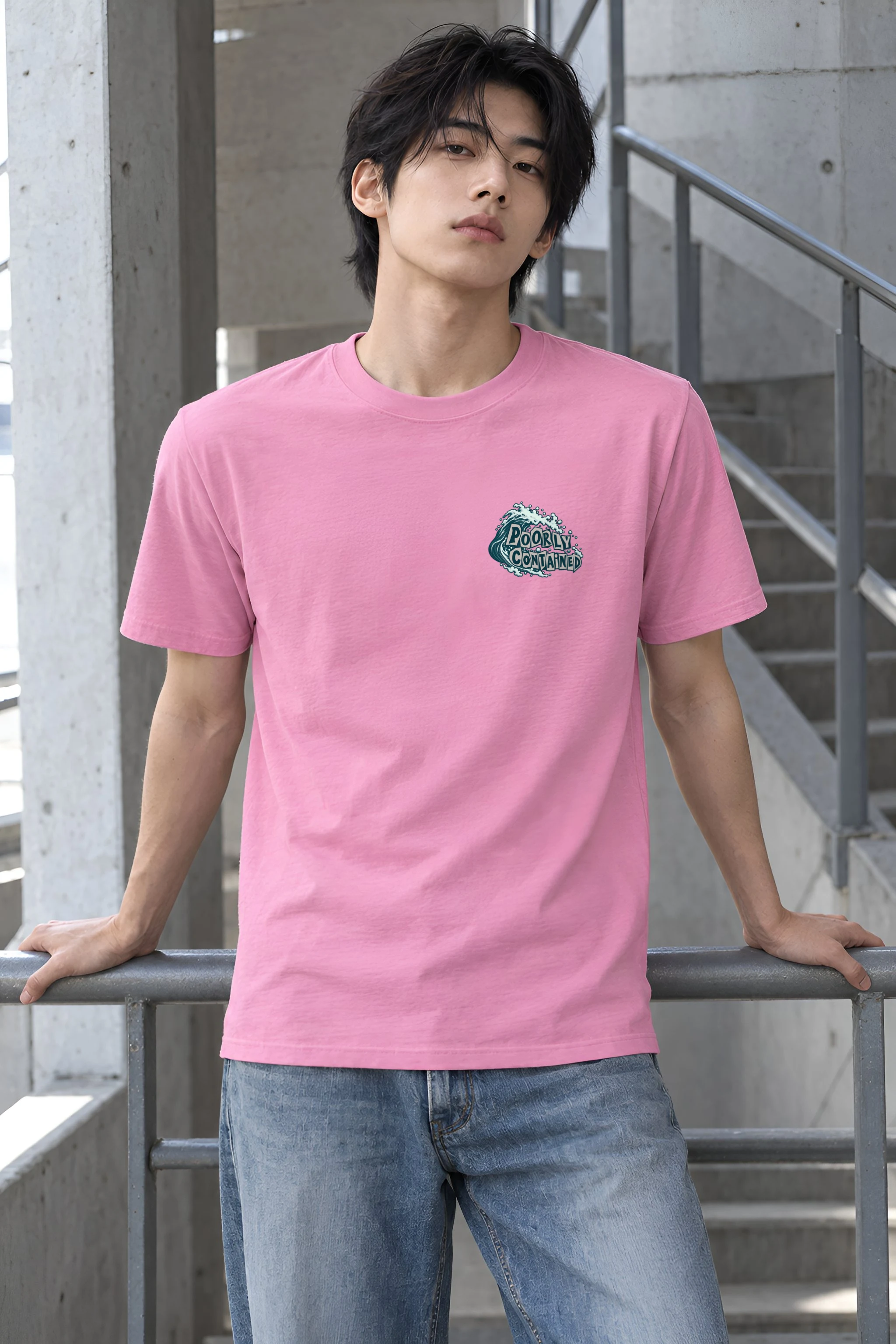 "Poorly Contained" Heavyweight Unisex Crewneck T-shirt
