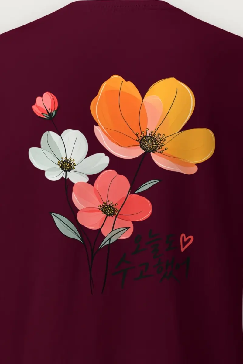 "Poppy Pause" Heavyweight Unisex Crewneck T-shirt