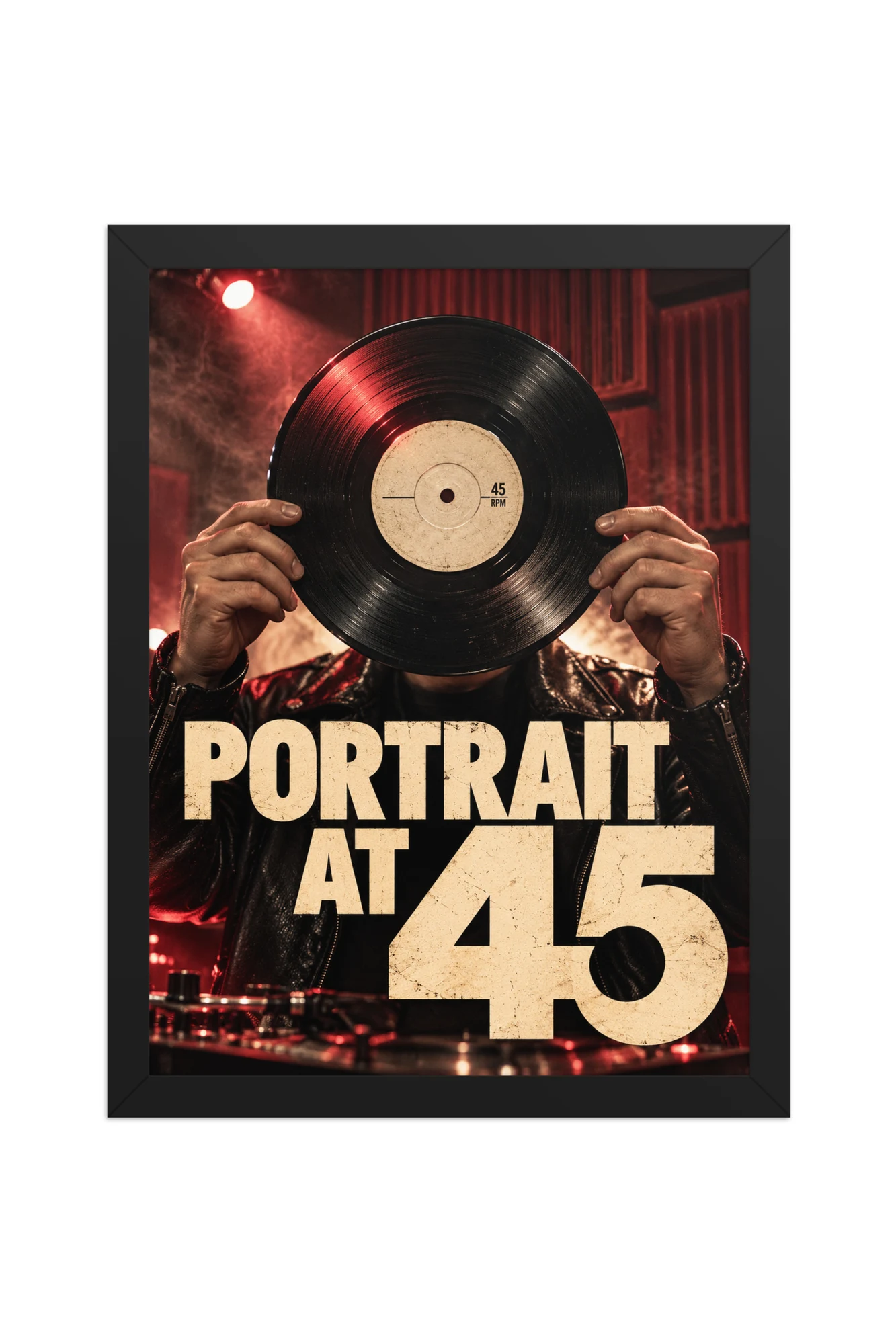 "Portrait at 45" Premium Wooden Framed Poster