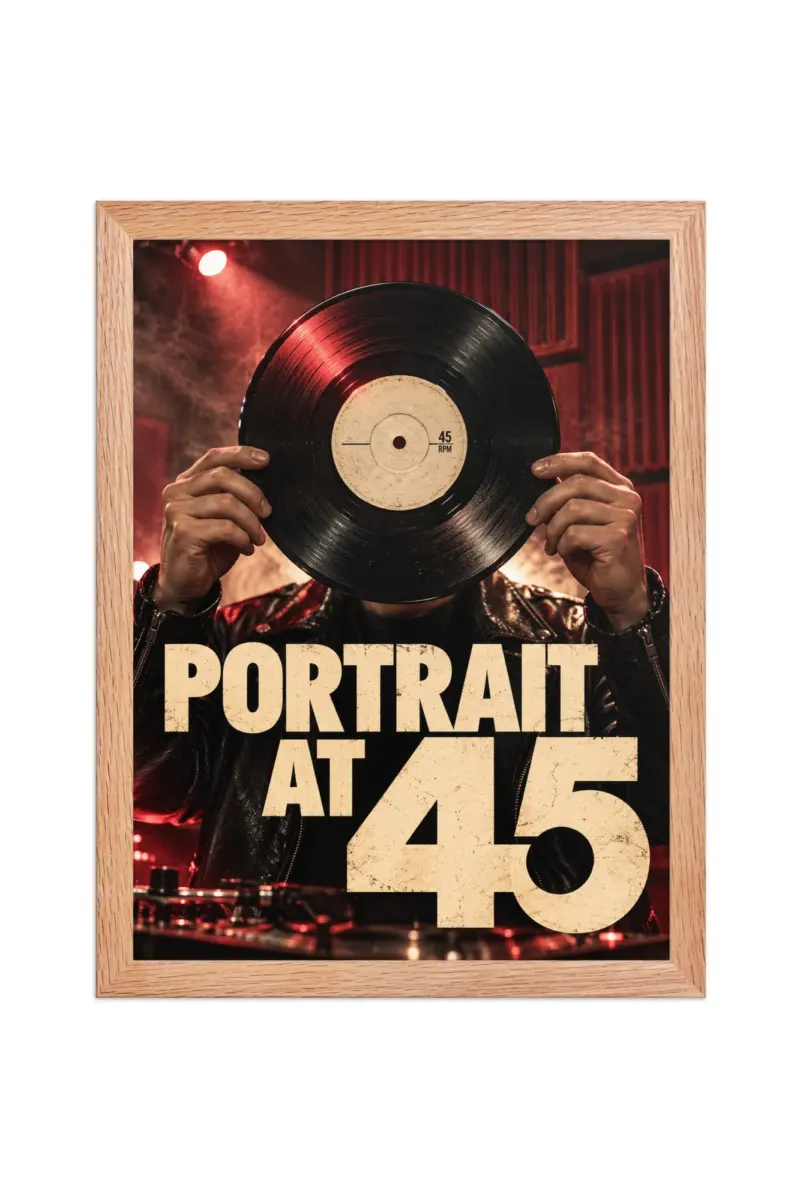 “Portrait at 45” Premium Wooden Framed Poster