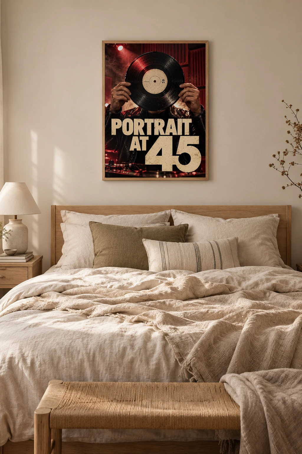 "Portrait at 45" Premium Wooden Framed Poster